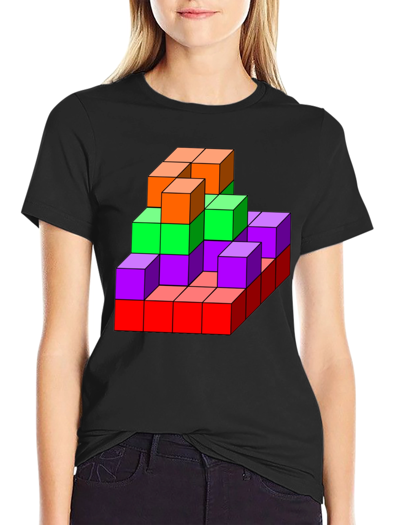 3D Colorful Cube T-Shirt