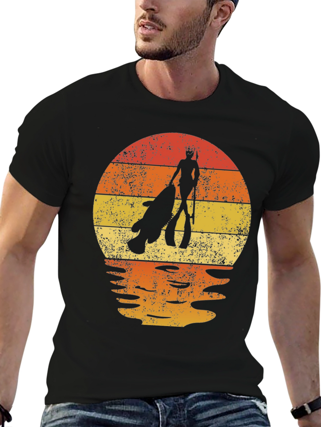 Spearfishing Sunset Graphic Tee - Dive in Style!