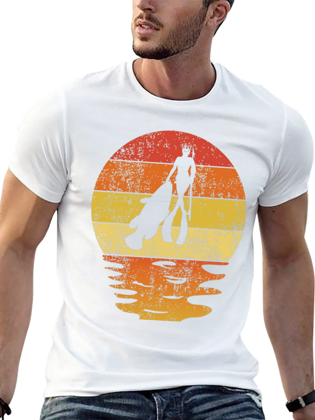 Spearfishing Sunset Graphic Tee - Dive in Style!
