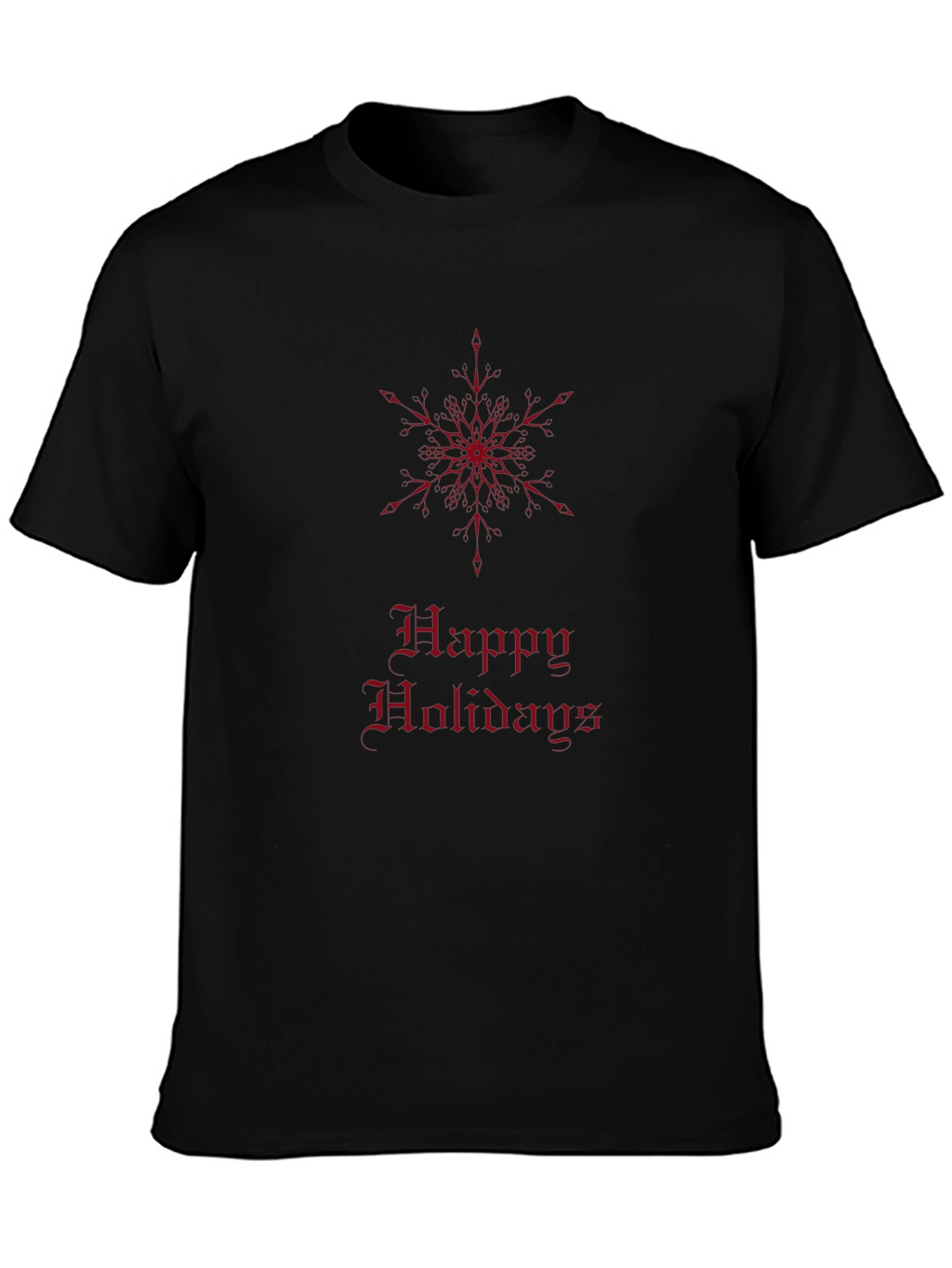 Happy Holidays Snowflake Graphic T-Shirt - Black