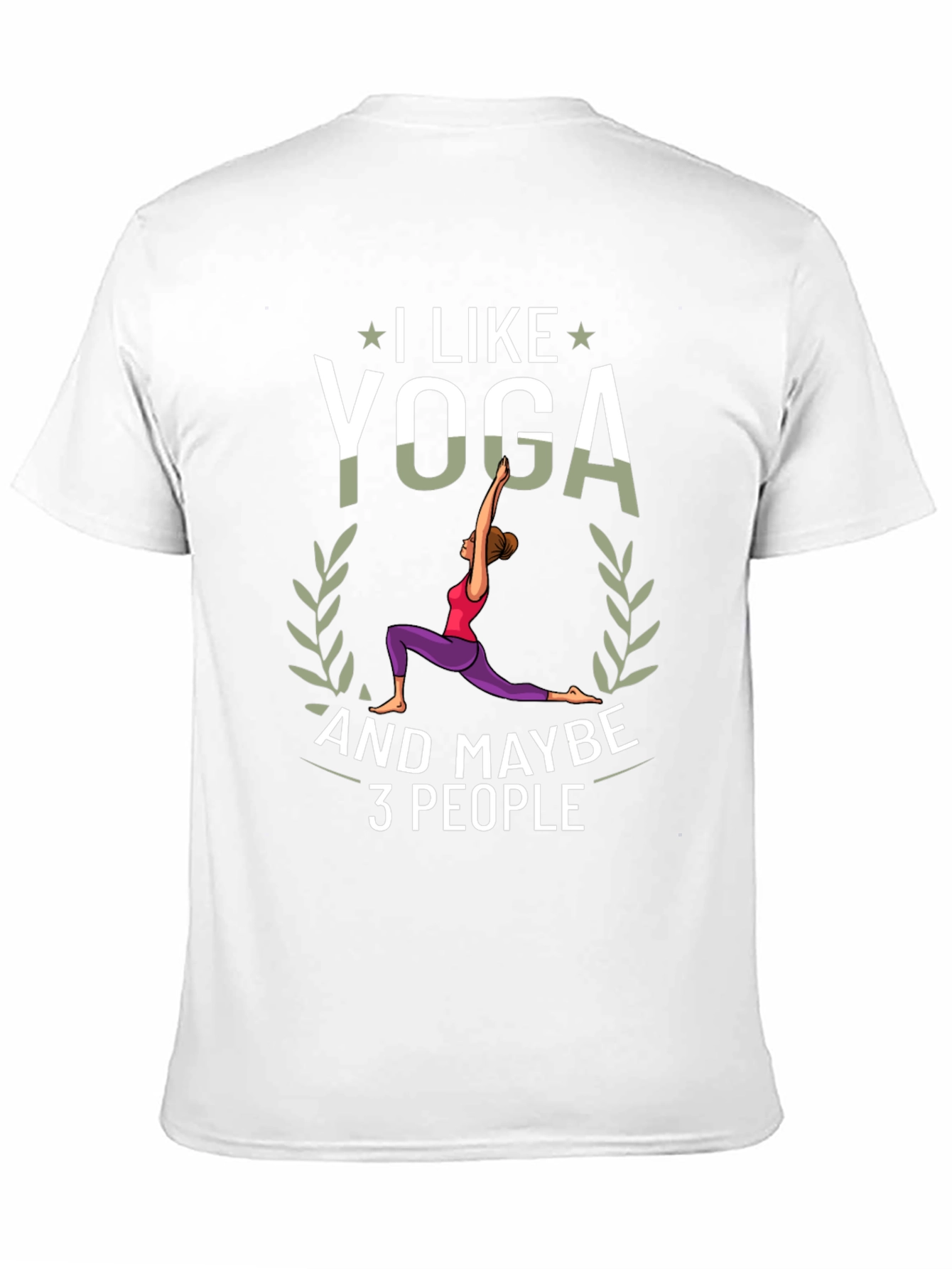 I Like Yoga and Maybe 3 People Black T-Shirt