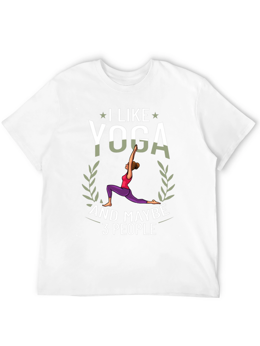 I Like Yoga and Maybe 3 People Black T-Shirt