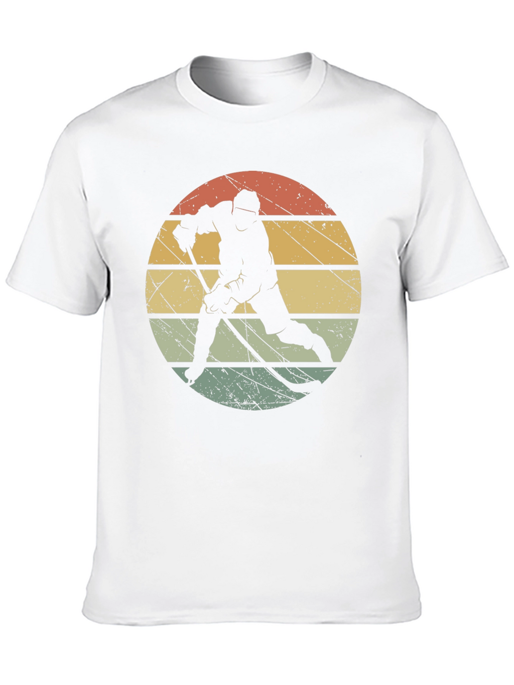 Retro Hockey Player Black T-Shirt