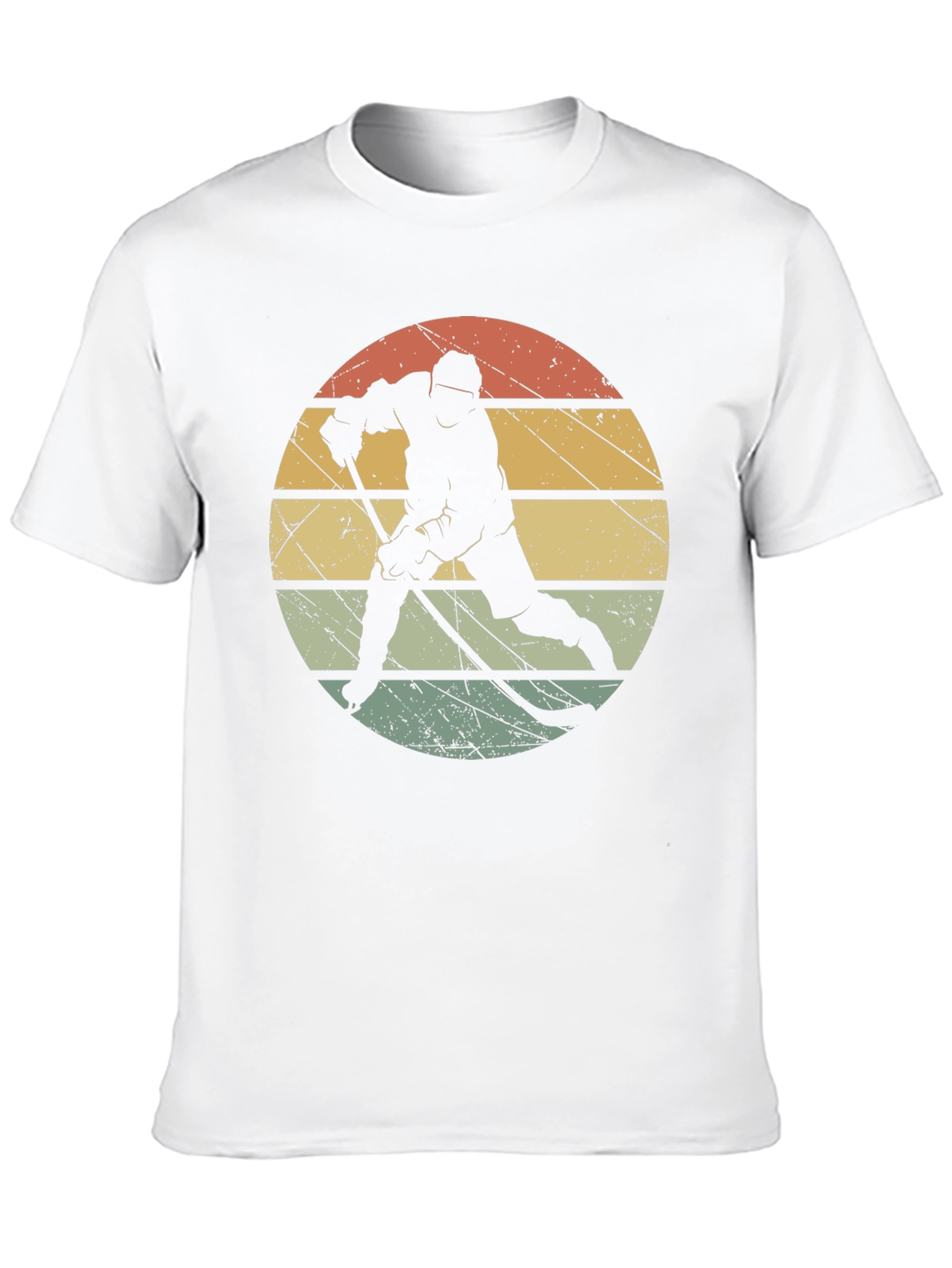 Retro Hockey Player Black T-Shirt