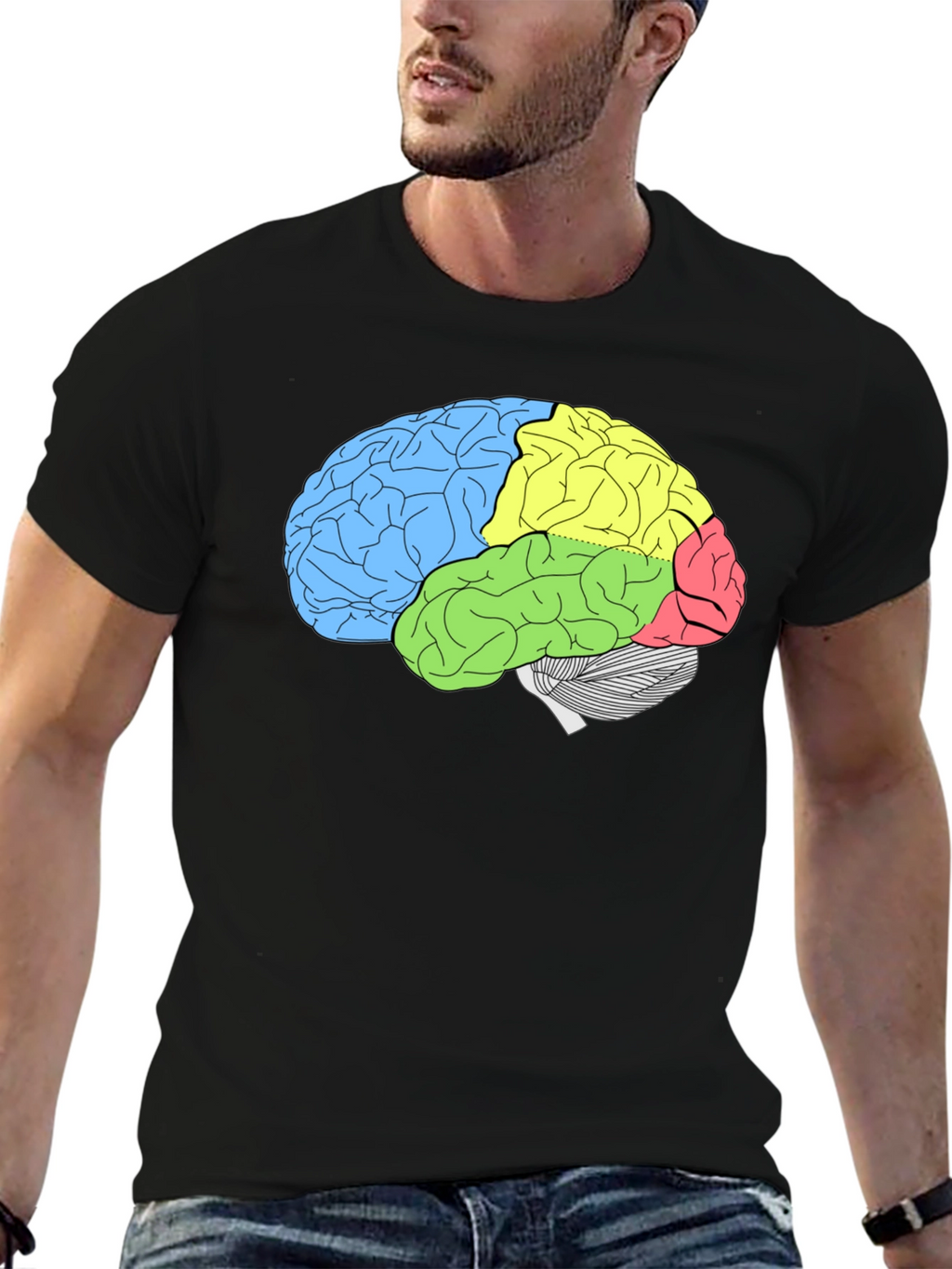 Brain Diagram T-Shirt - Smart & Stylish Anatomy Tee
