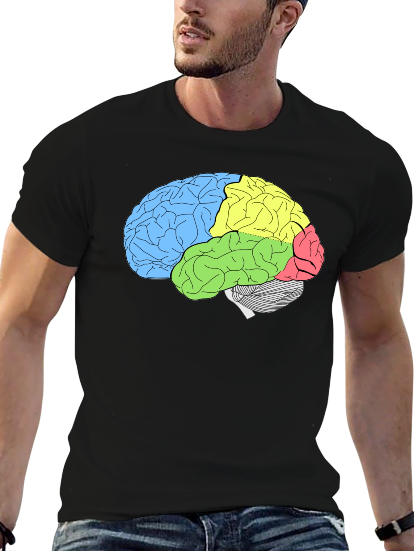 Brain Diagram T-Shirt - Smart & Stylish Anatomy Tee