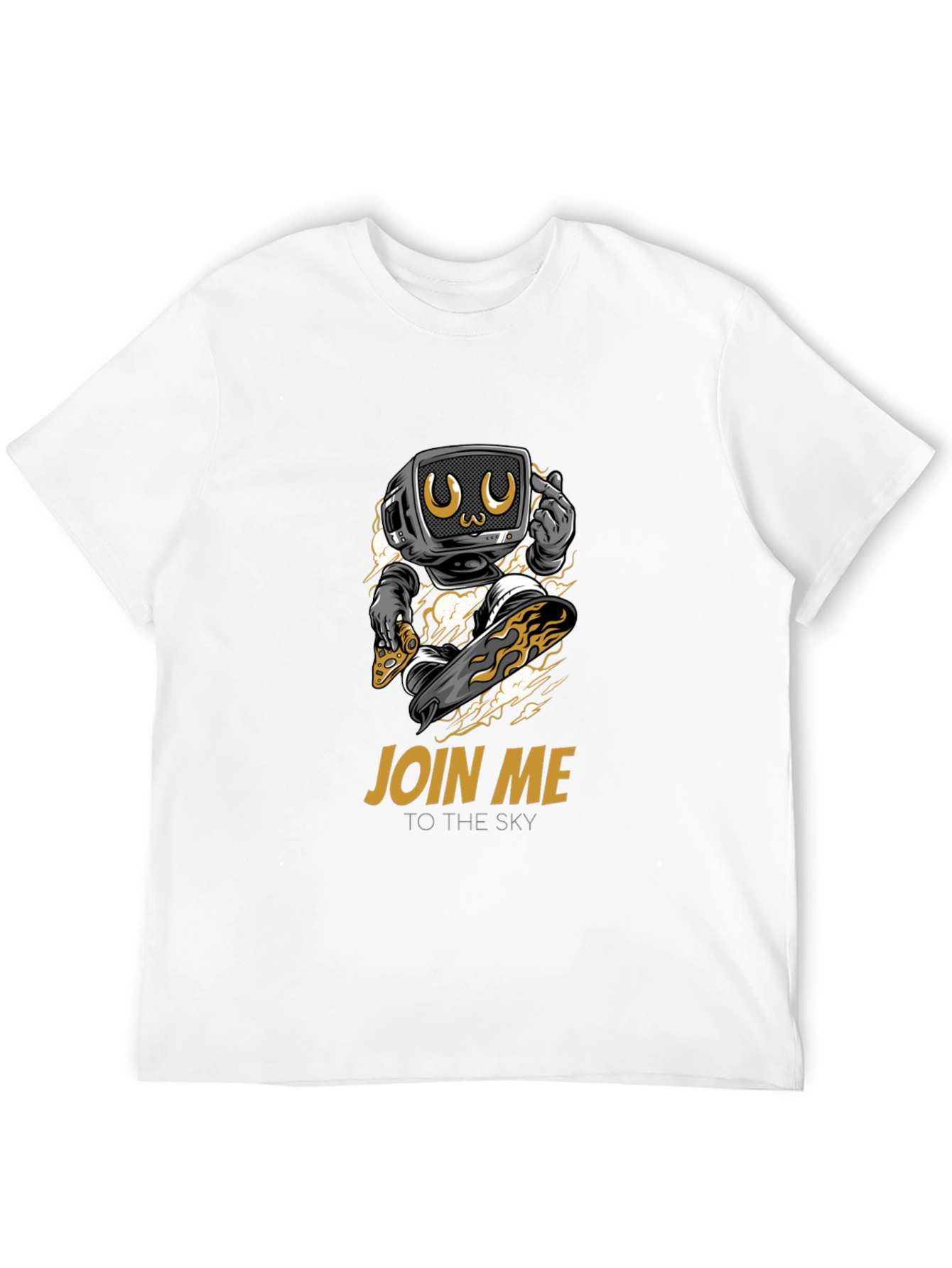 Skateboarding TV Head Graphic T-Shirt