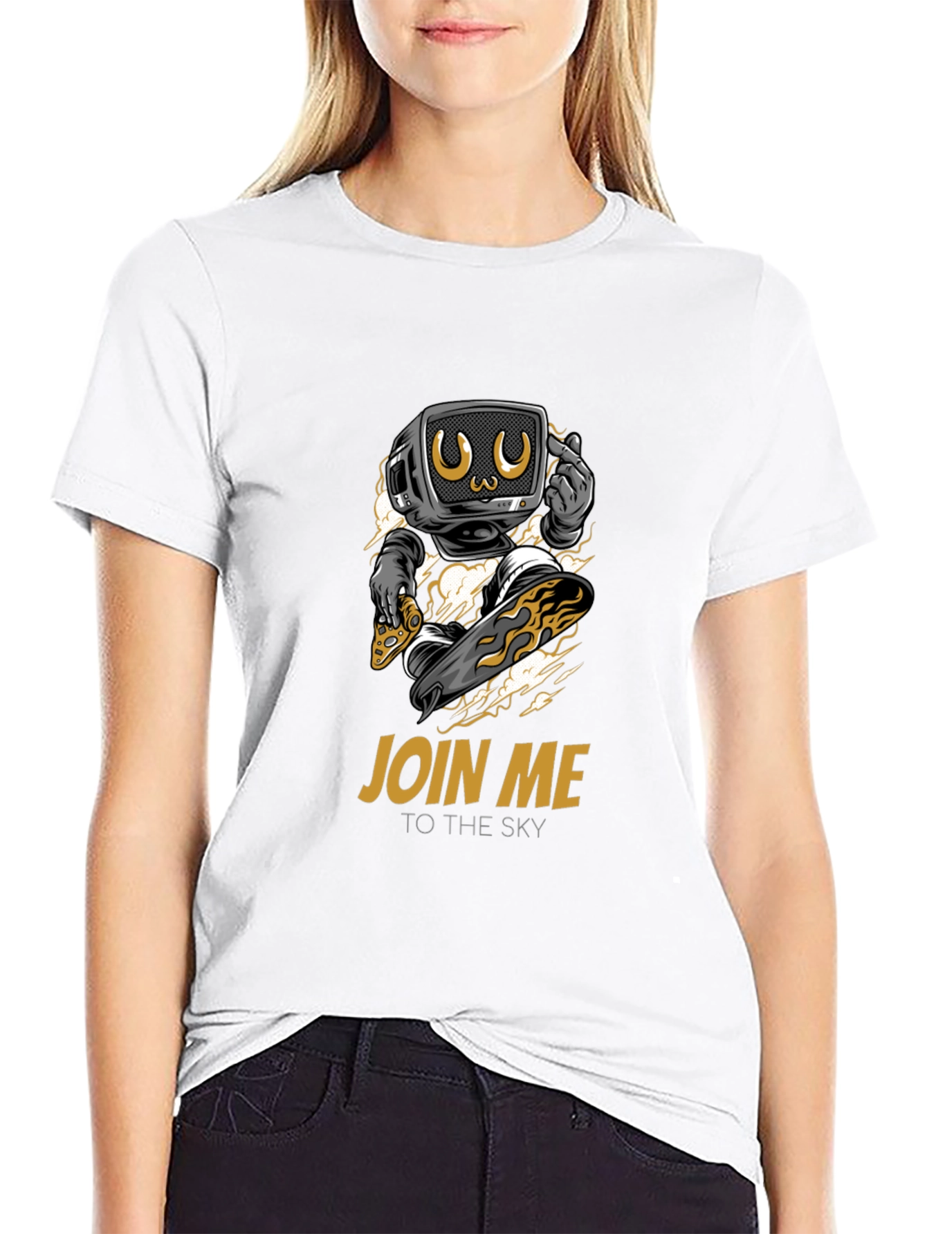 Skateboarding TV Head Graphic T-Shirt