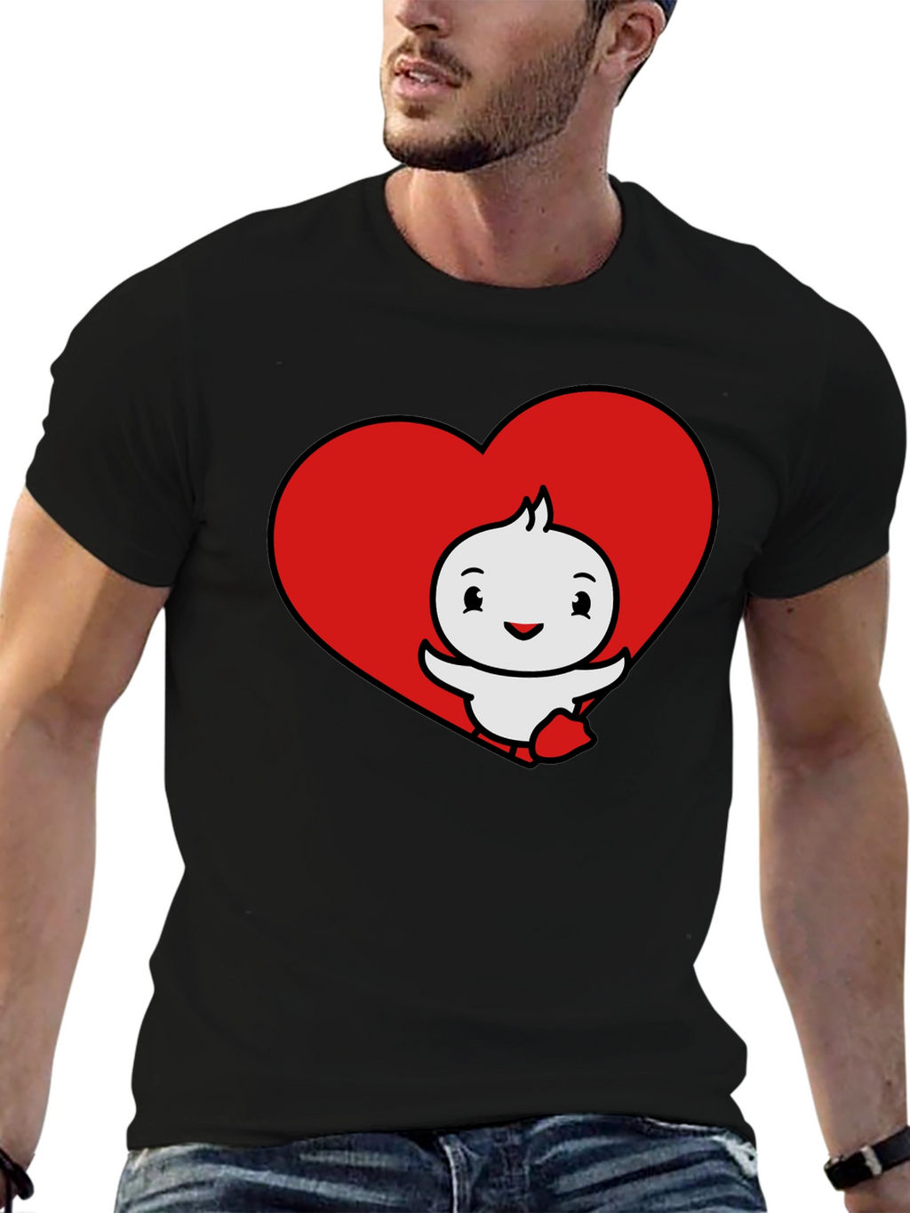 Cute Cartoon Heart Graphic T-Shirt