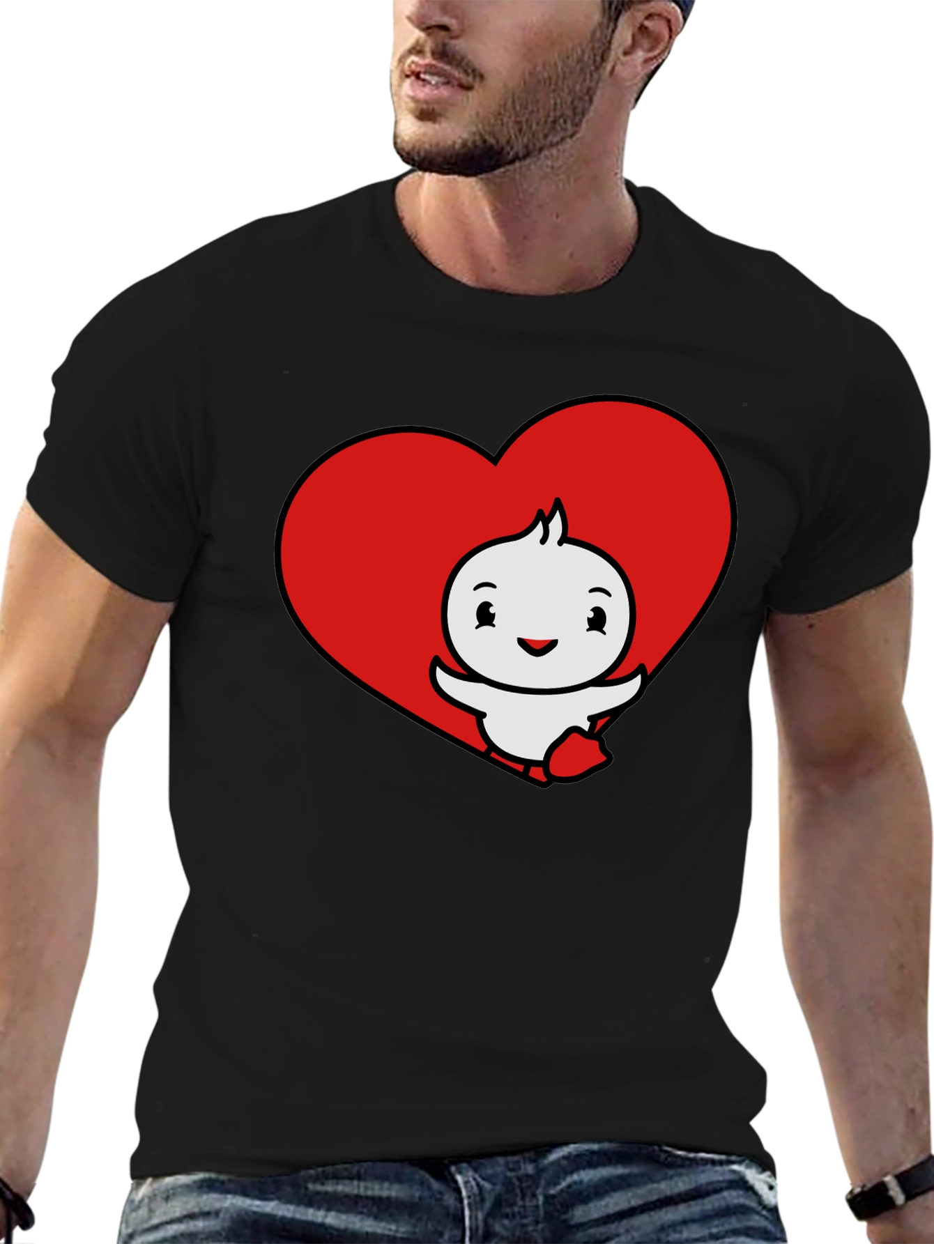 Cute Cartoon Heart Graphic T-Shirt