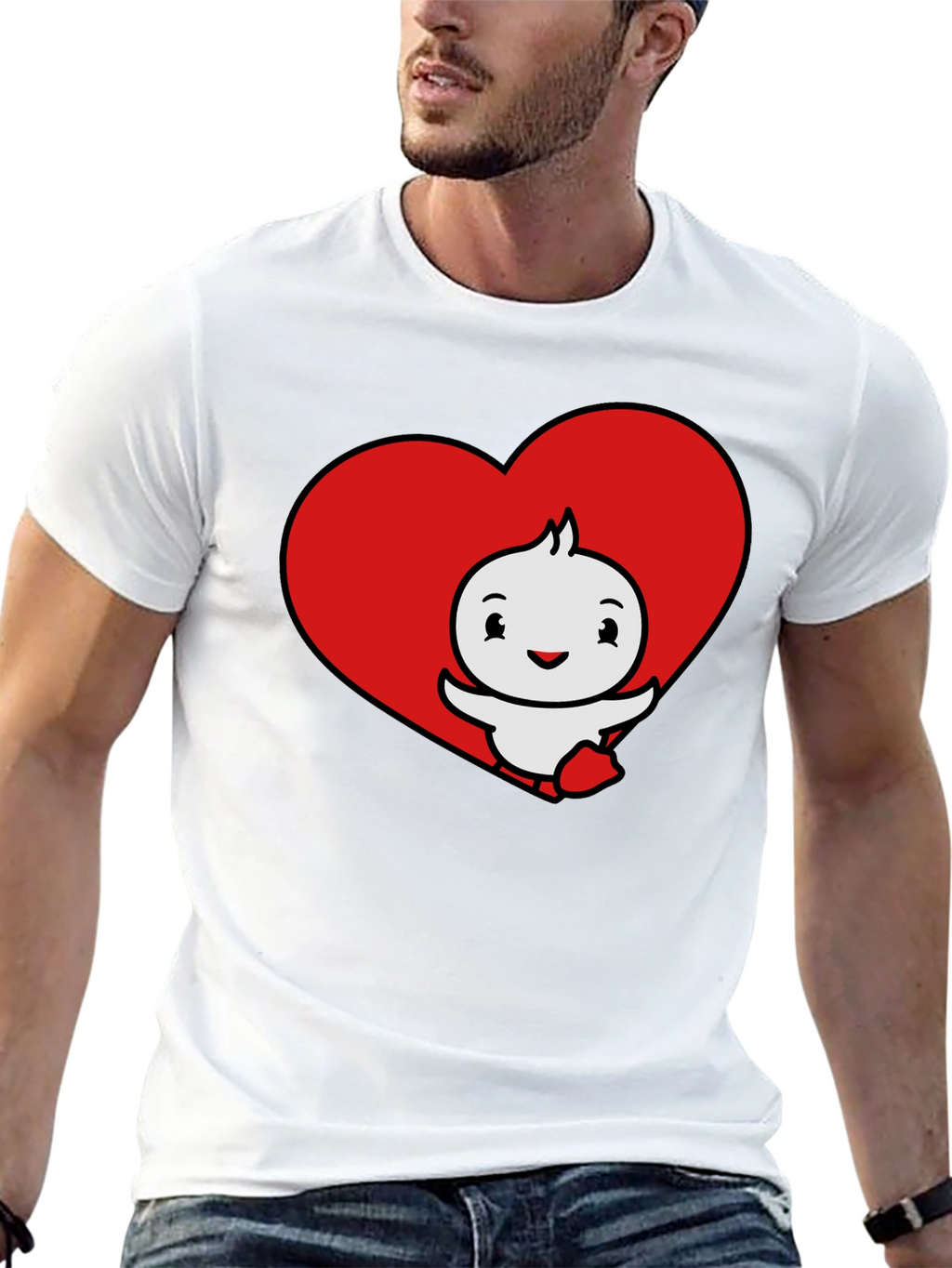 Cute Cartoon Heart Graphic T-Shirt
