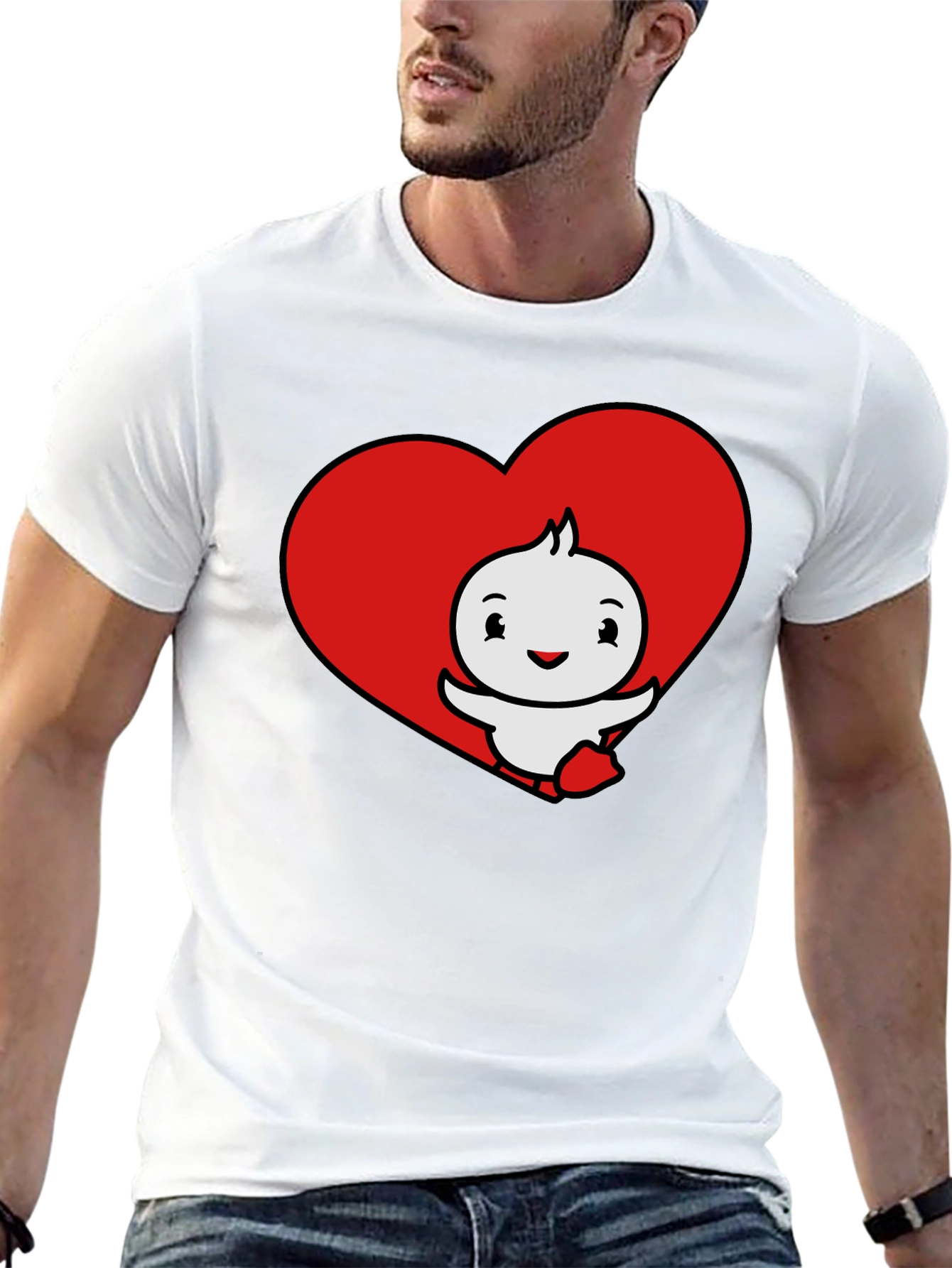 Cute Cartoon Heart Graphic T-Shirt