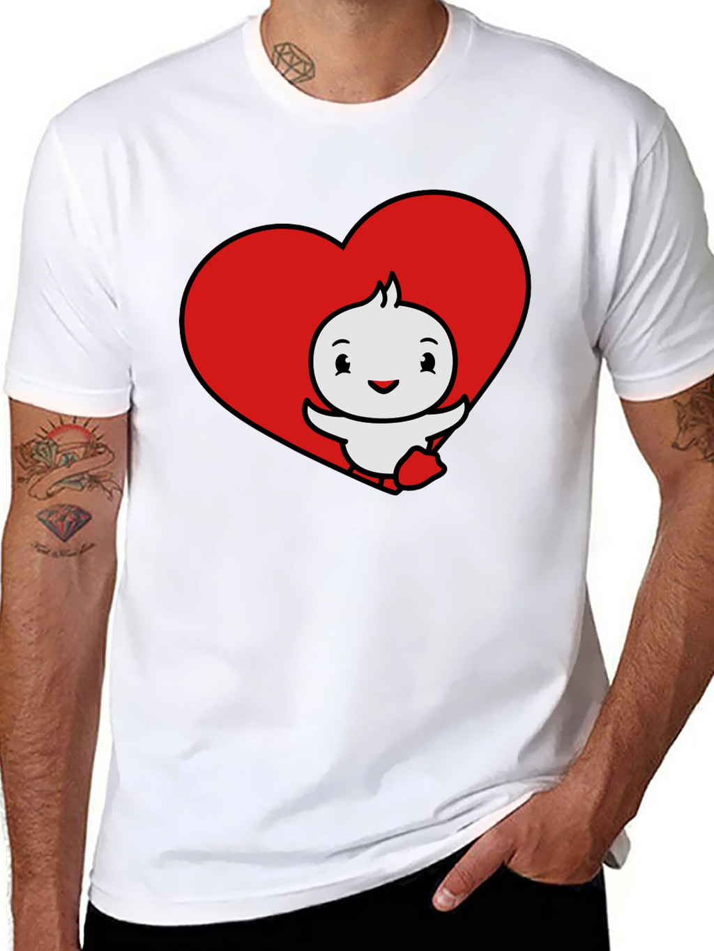 Cute Cartoon Heart Graphic T-Shirt