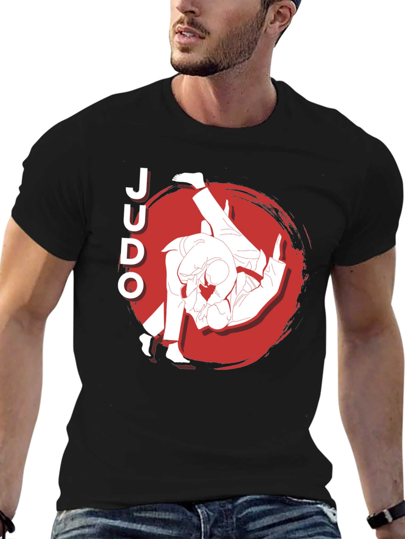 Judo Throw Black Graphic T-Shirt