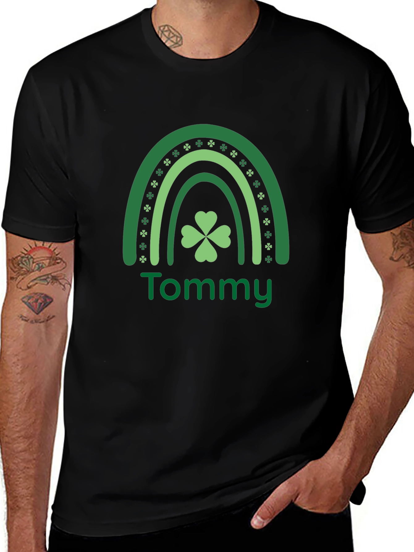 Tommy St. Patricks Day Shamrock Rainbow T-Shirt