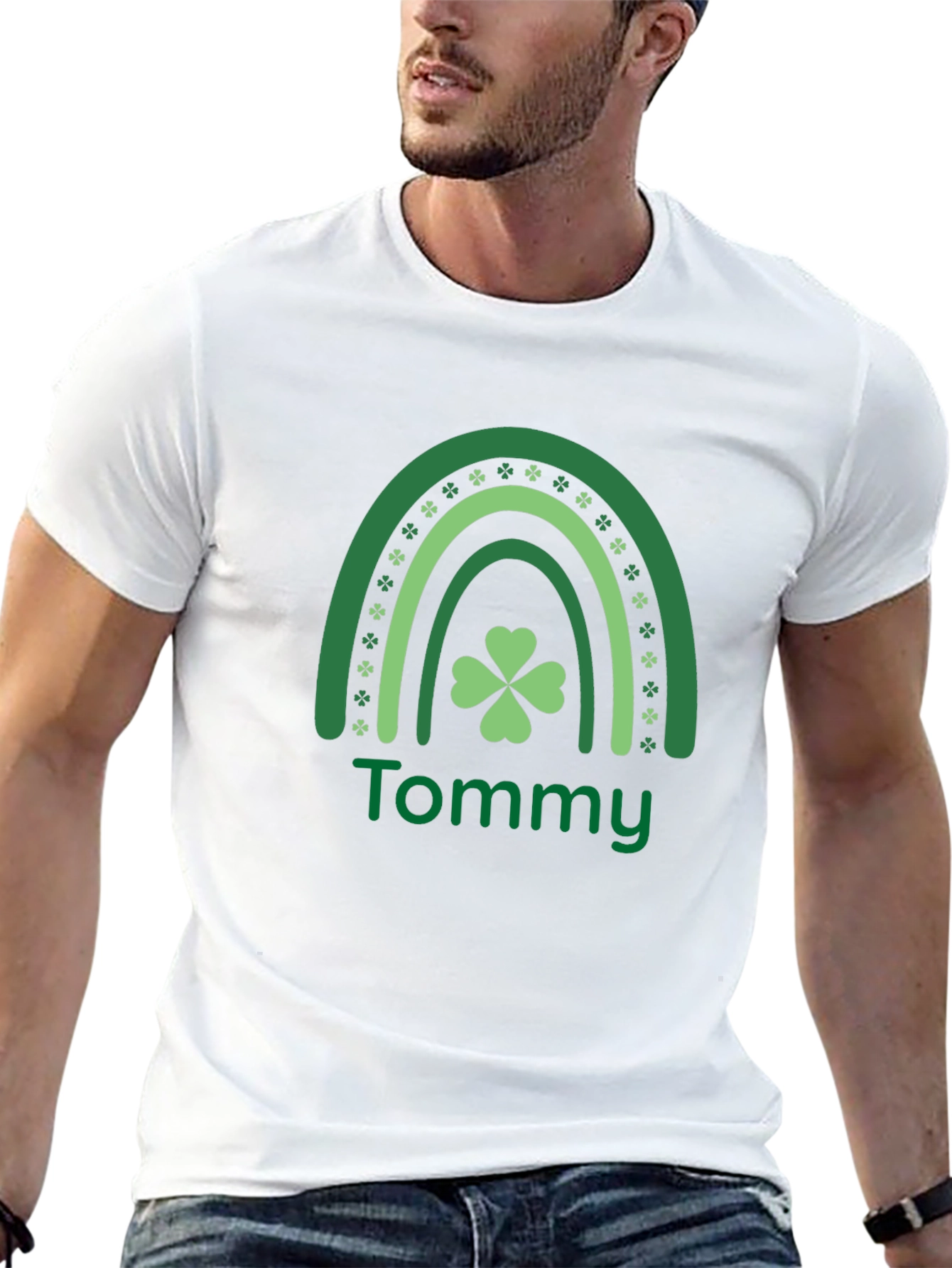 Tommy St. Patricks Day Shamrock Rainbow T-Shirt