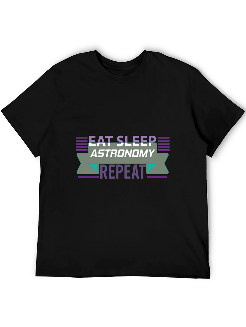 Eat Sleep Astronomy Repeat Black T-Shirt