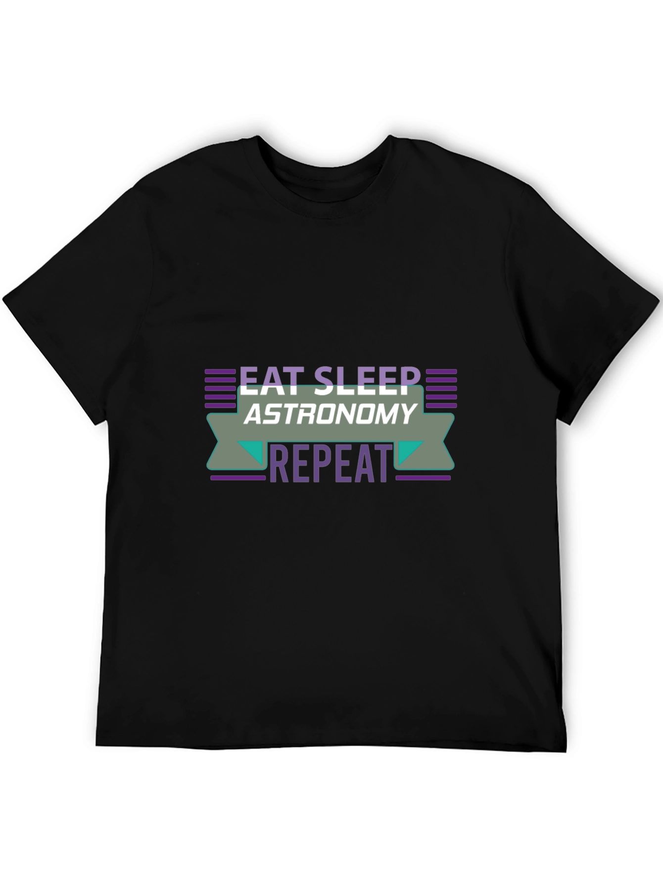 Eat Sleep Astronomy Repeat Black T-Shirt