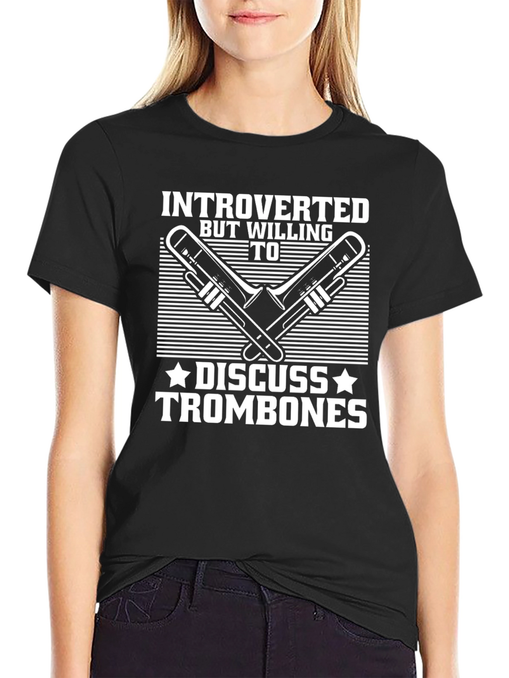 Introverted Trombone T-Shirt: Discuss Trombones!