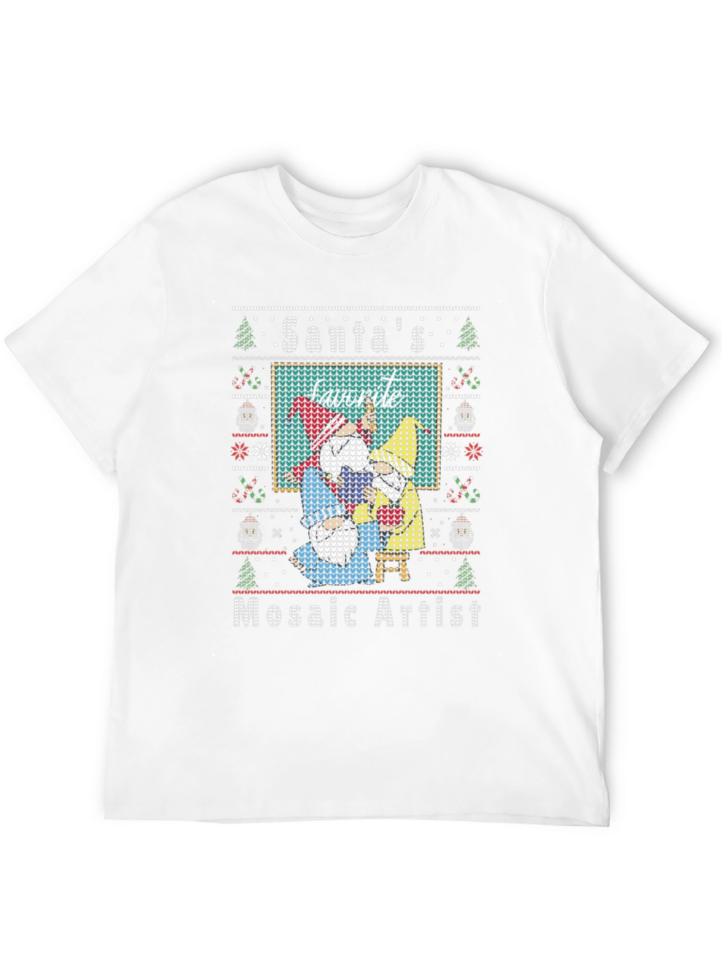 Santas Favorite Mosaic Artist Ugly Christmas Sweater T-Shirt
