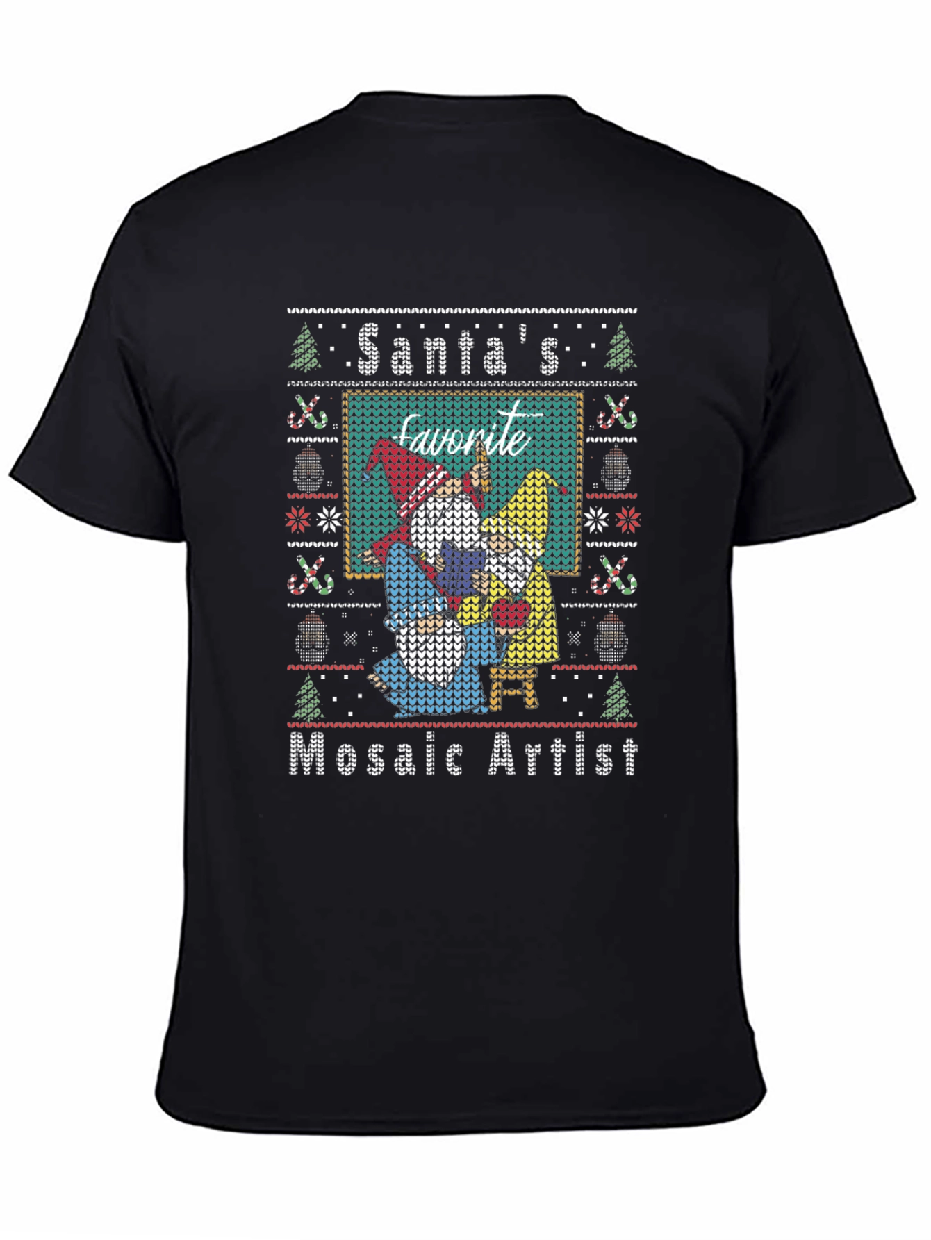 Santas Favorite Mosaic Artist Ugly Christmas Sweater T-Shirt