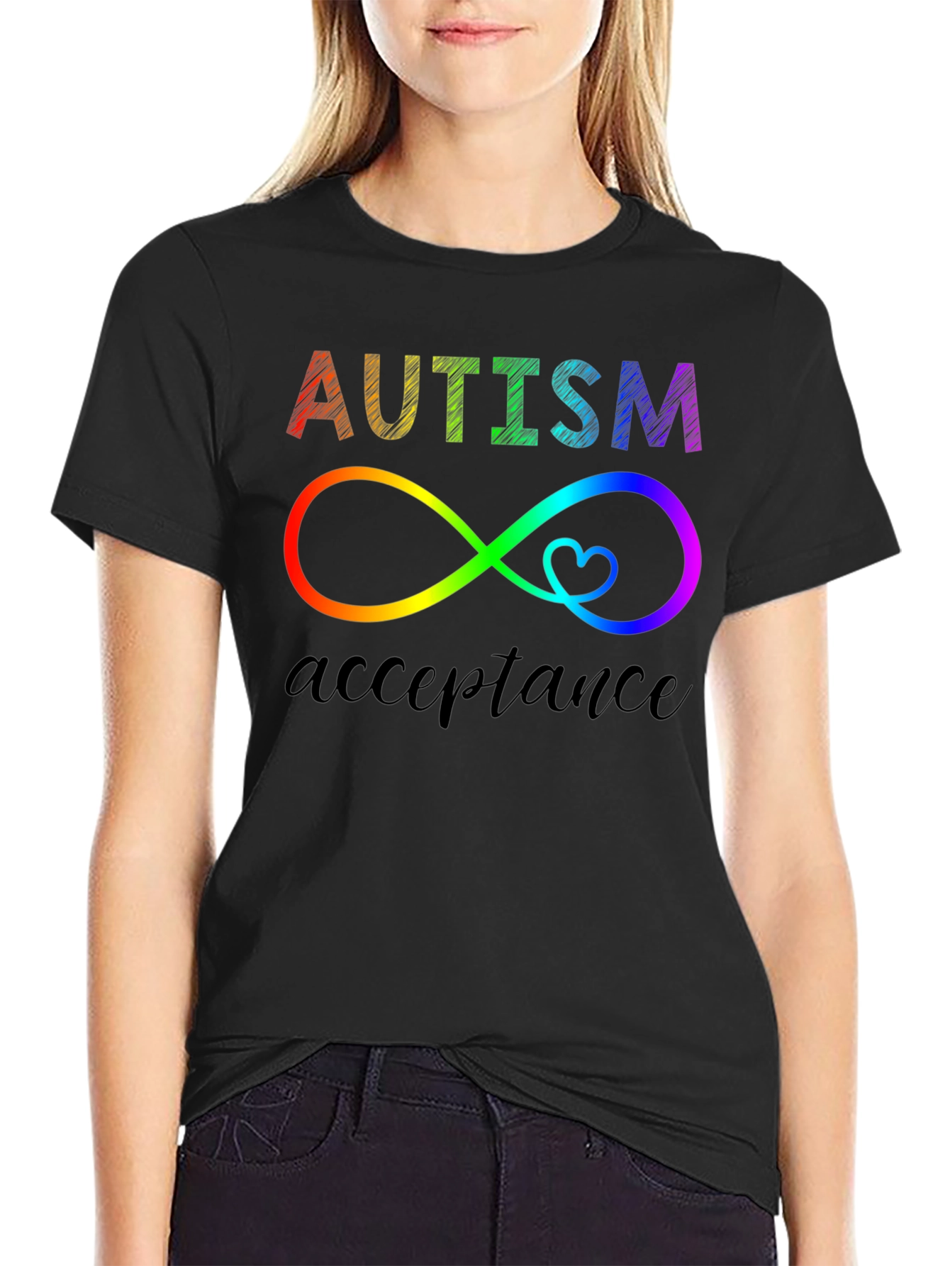 Autism Acceptance Infinity Heart Graphic Tee
