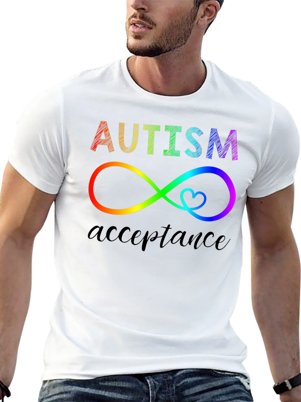Autism Acceptance Infinity Heart Graphic Tee