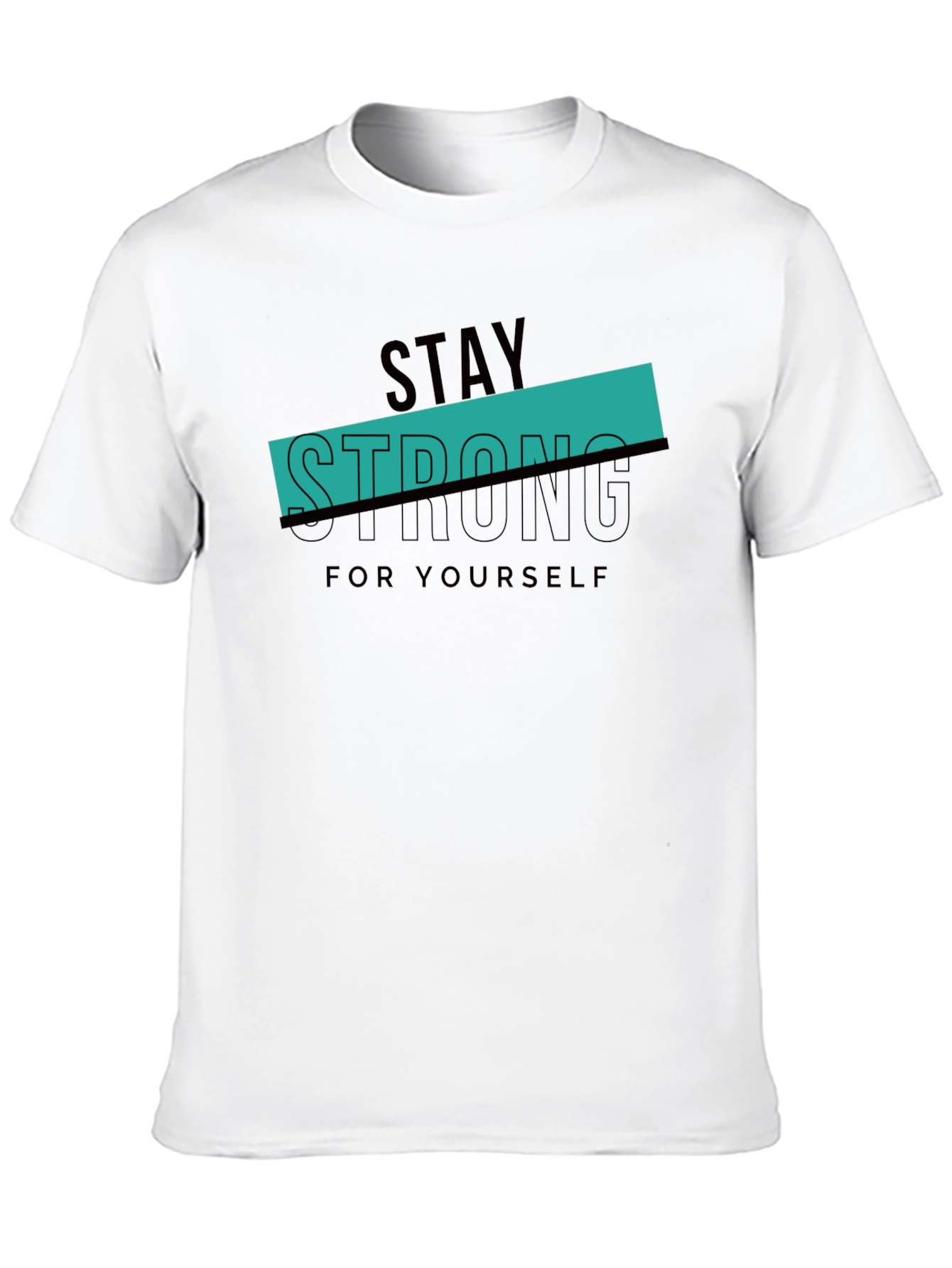 Stay Strong Graphic Tee - Black Casual T-Shirt