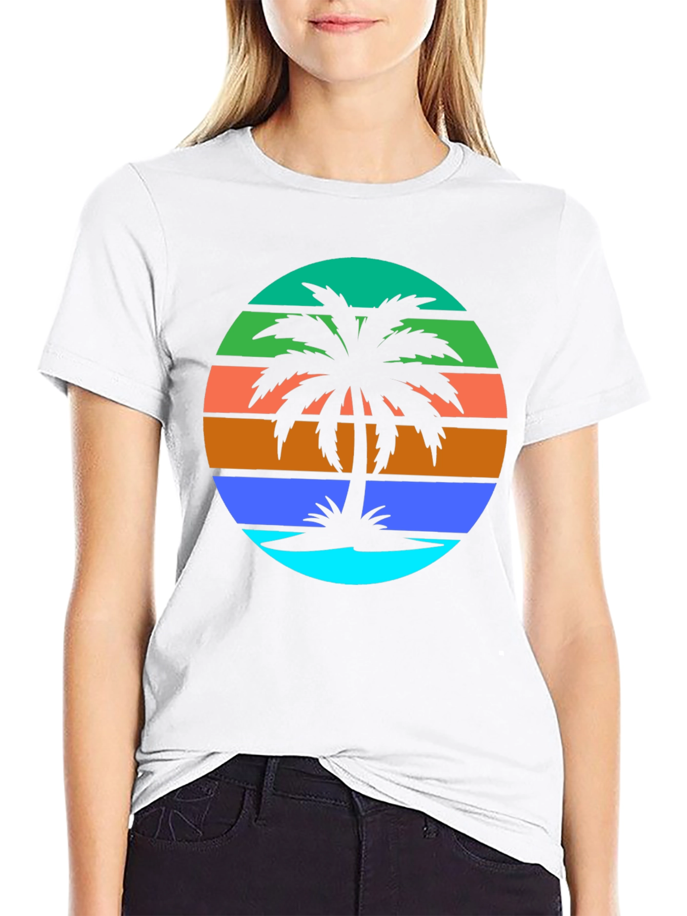 Retro Palm Tree Graphic Tee - Summer Vibes