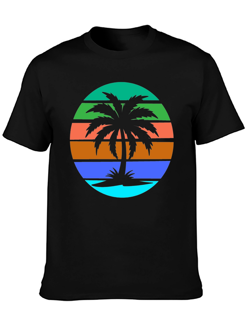 Retro Palm Tree Graphic Tee - Summer Vibes