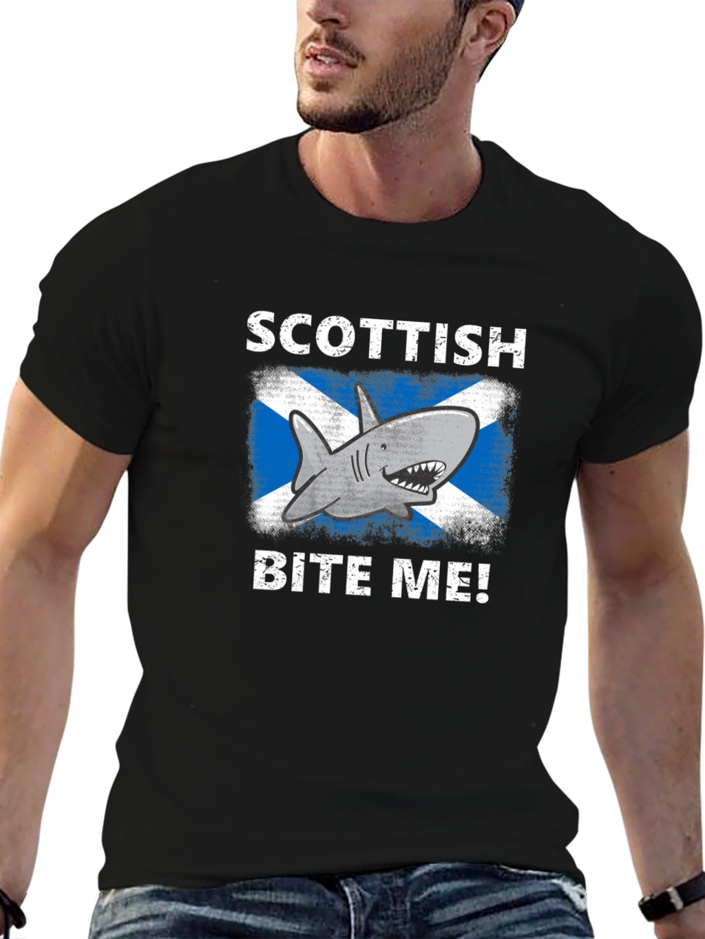 Scottish Shark Bite Me! Graphic Tee