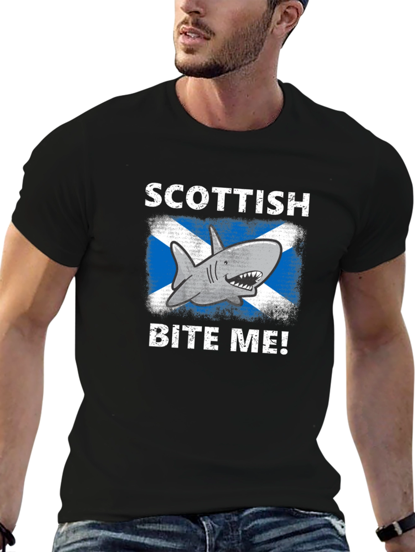 Scottish Shark Bite Me! Graphic Tee