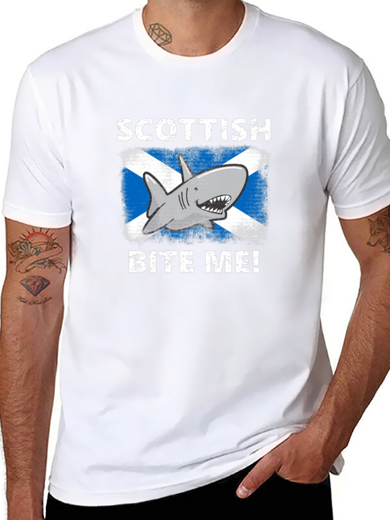 Scottish Shark Bite Me! Graphic Tee