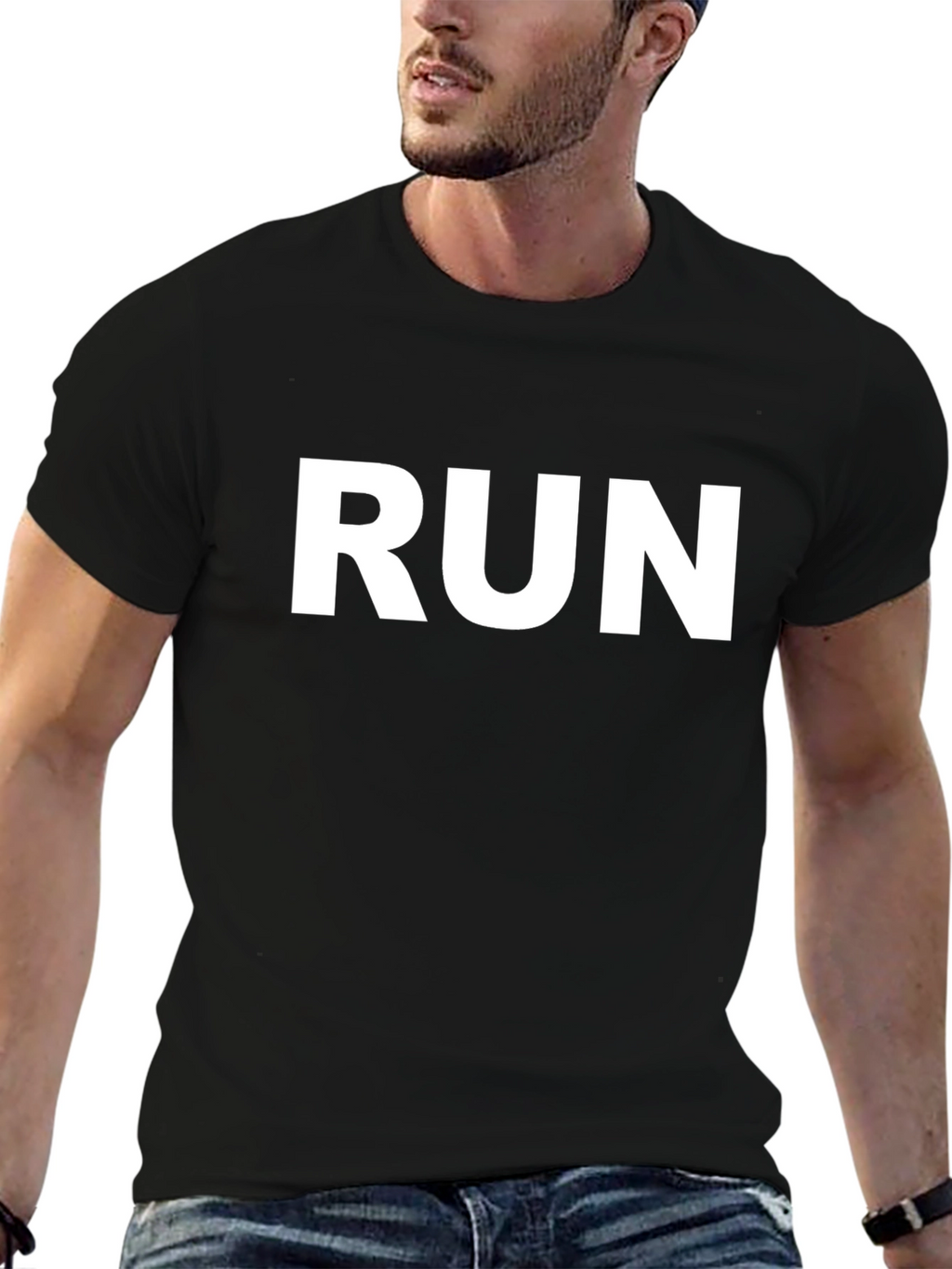 Run Graphic Black Tee