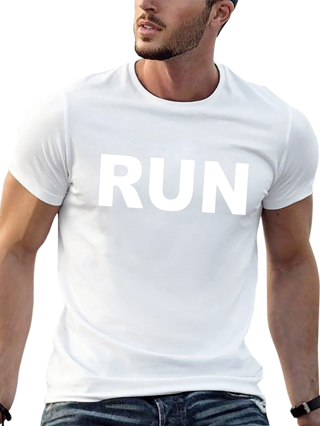 Run Graphic Black Tee