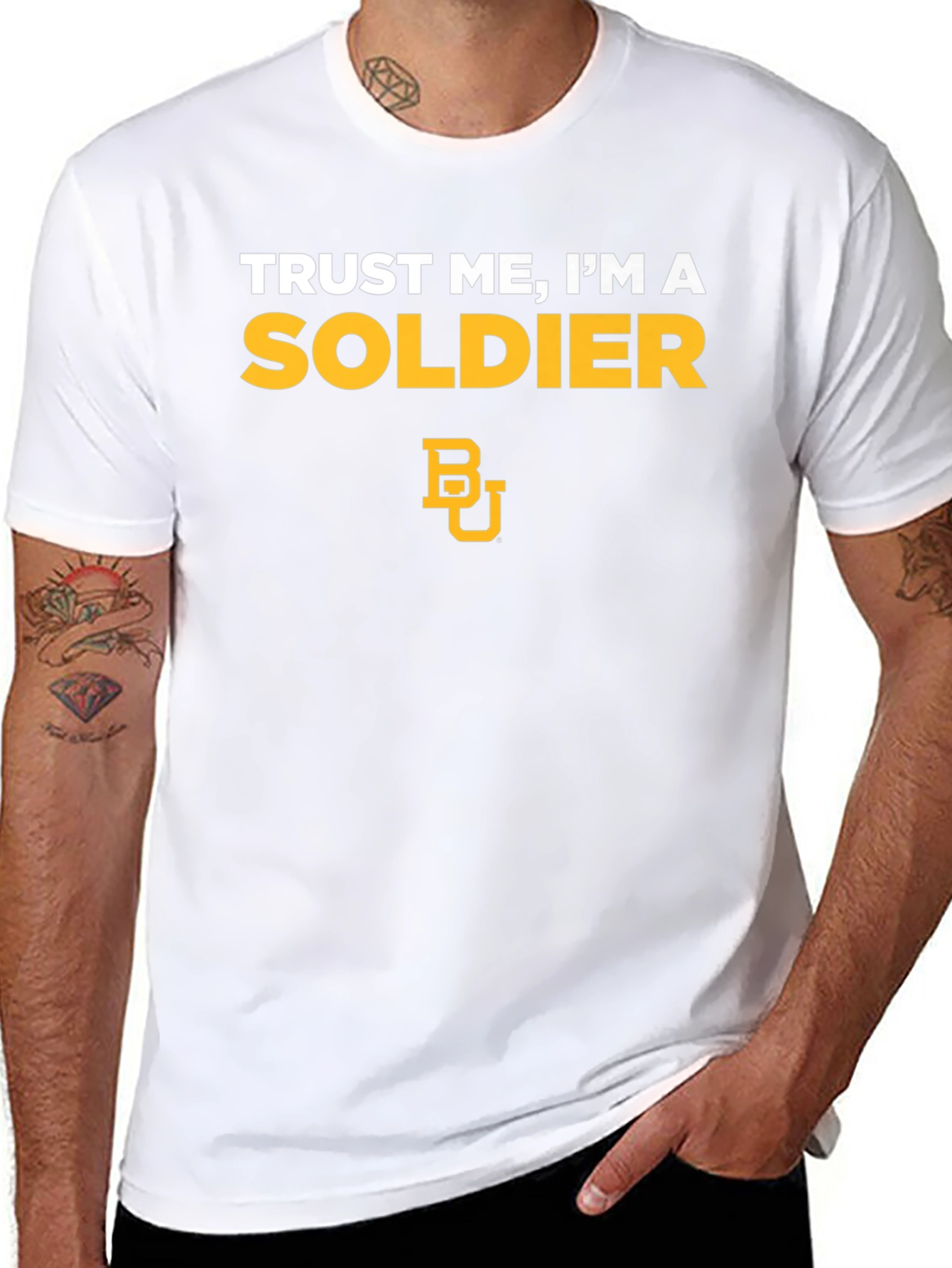 Trust Me Im A Soldier Black Graphic Tee