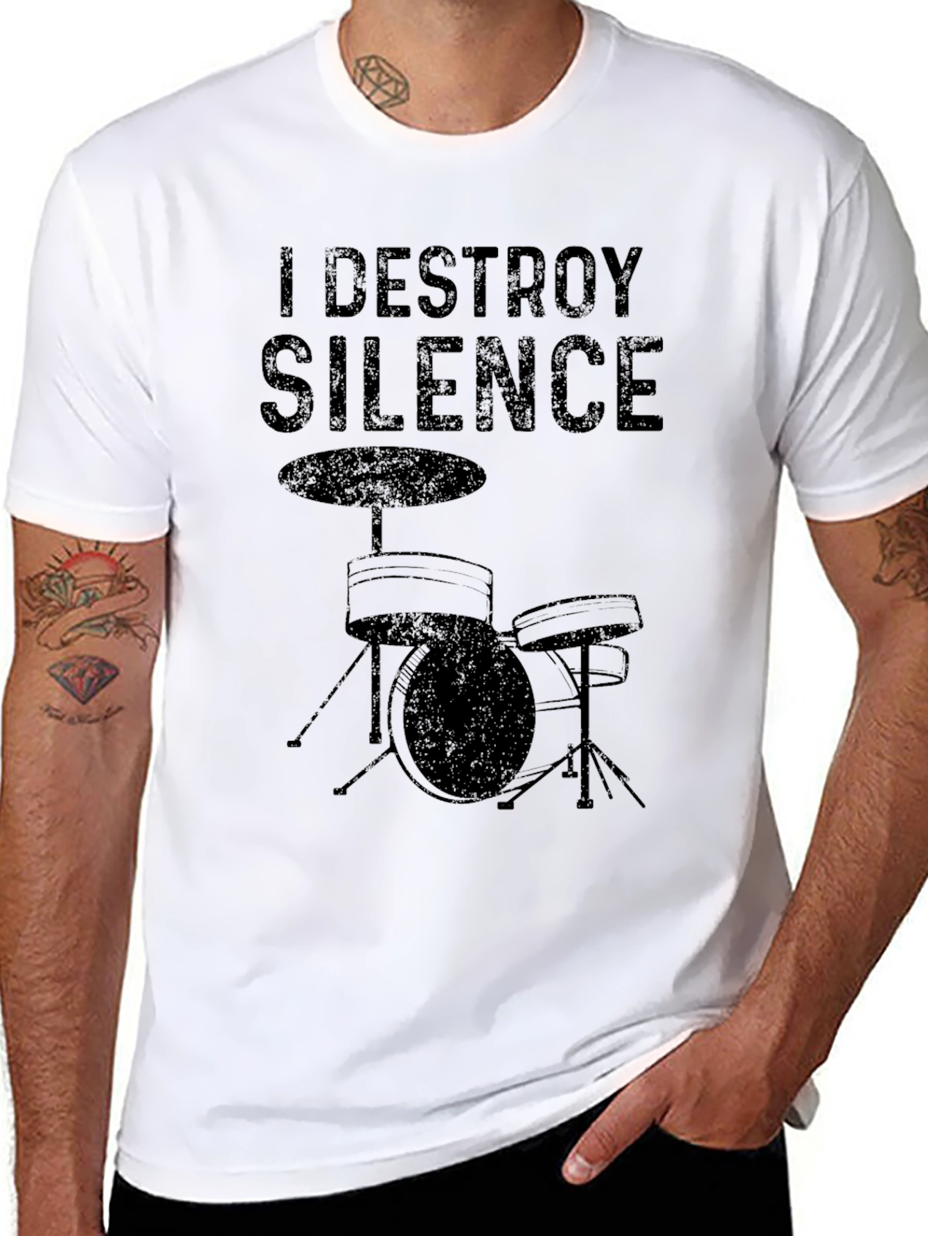 I Destroy Silence Drum Kit T-Shirt