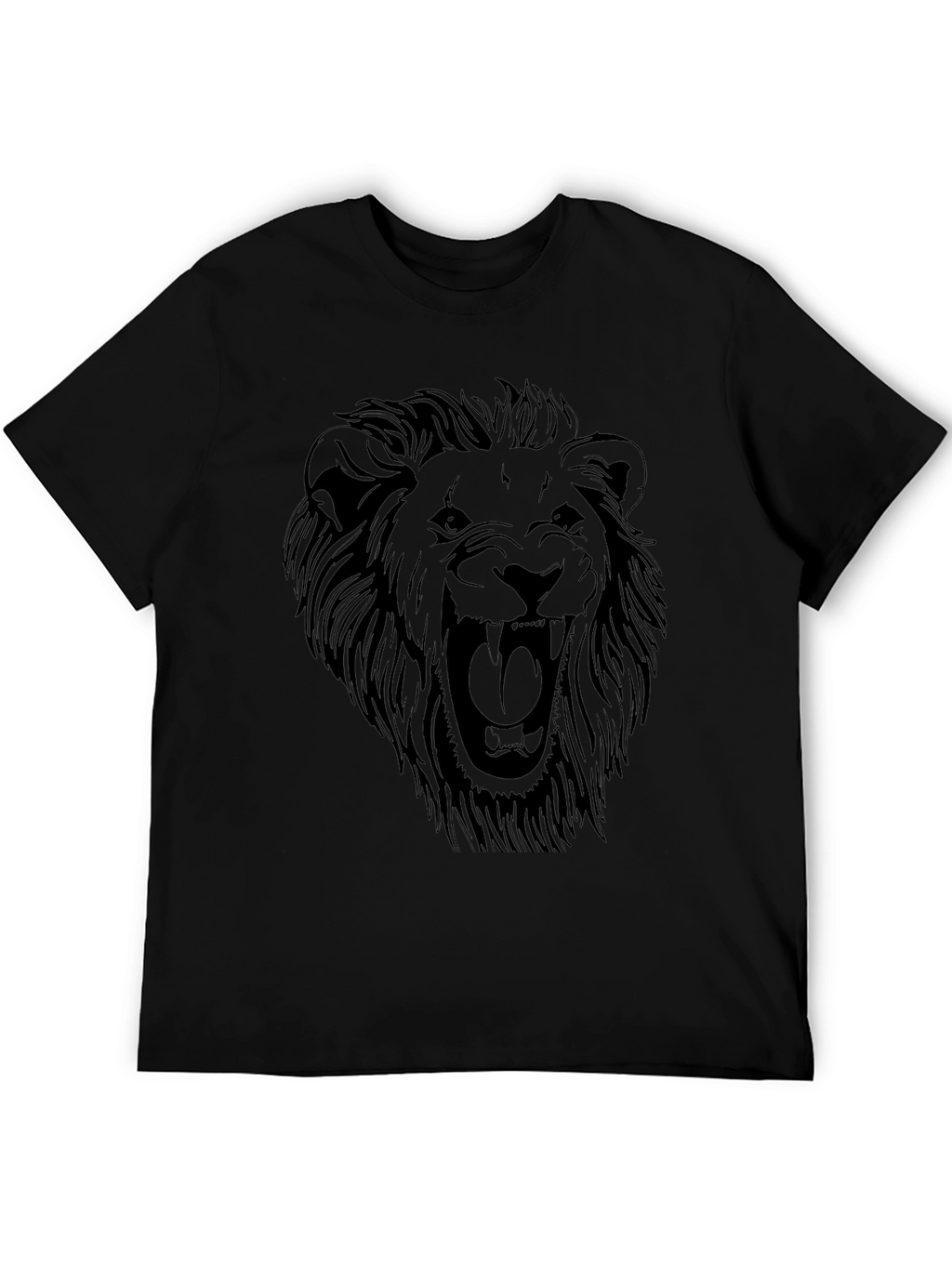 Mens Lion Graphic Black T-Shirt