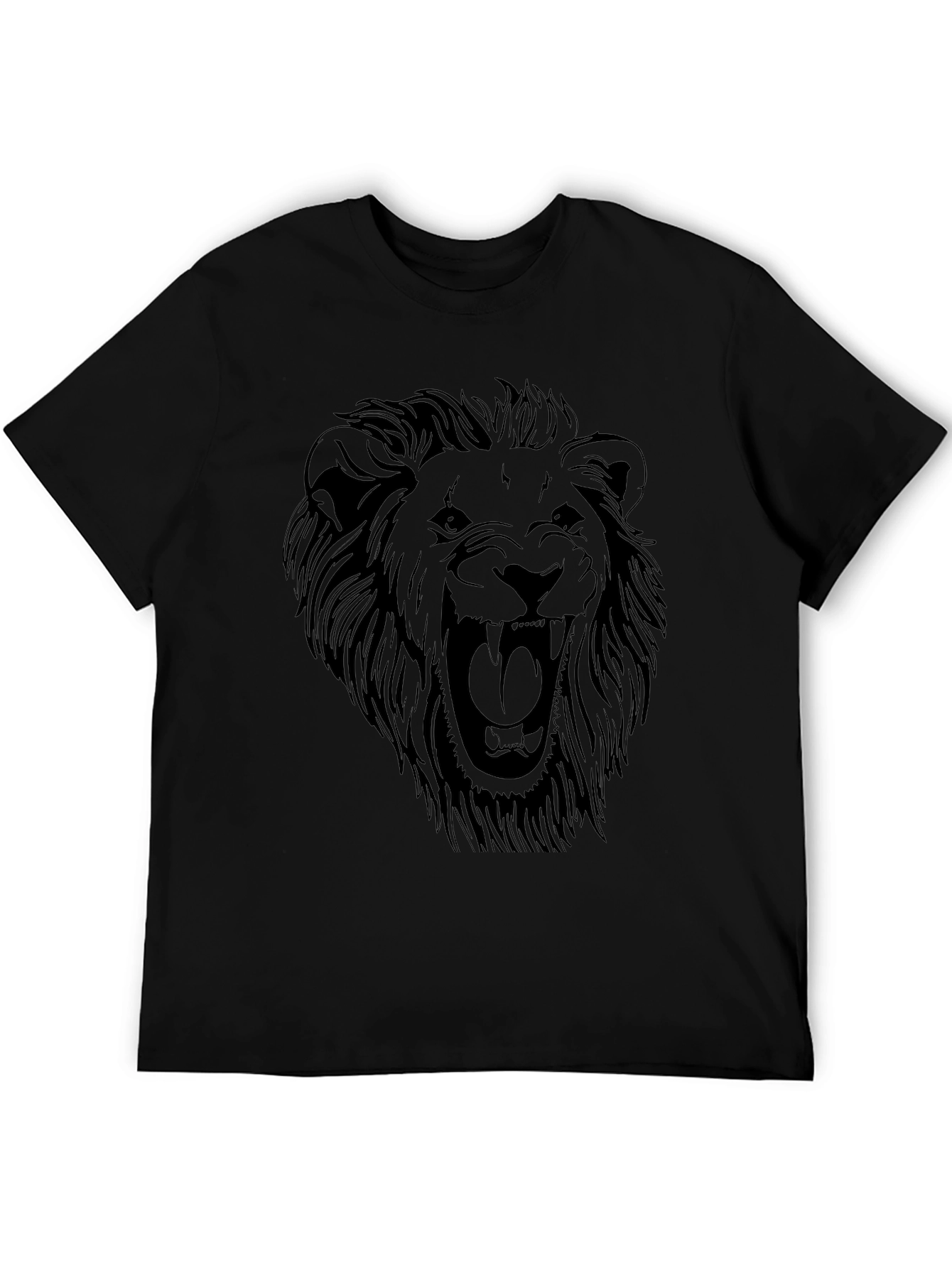 Mens Lion Graphic Black T-Shirt