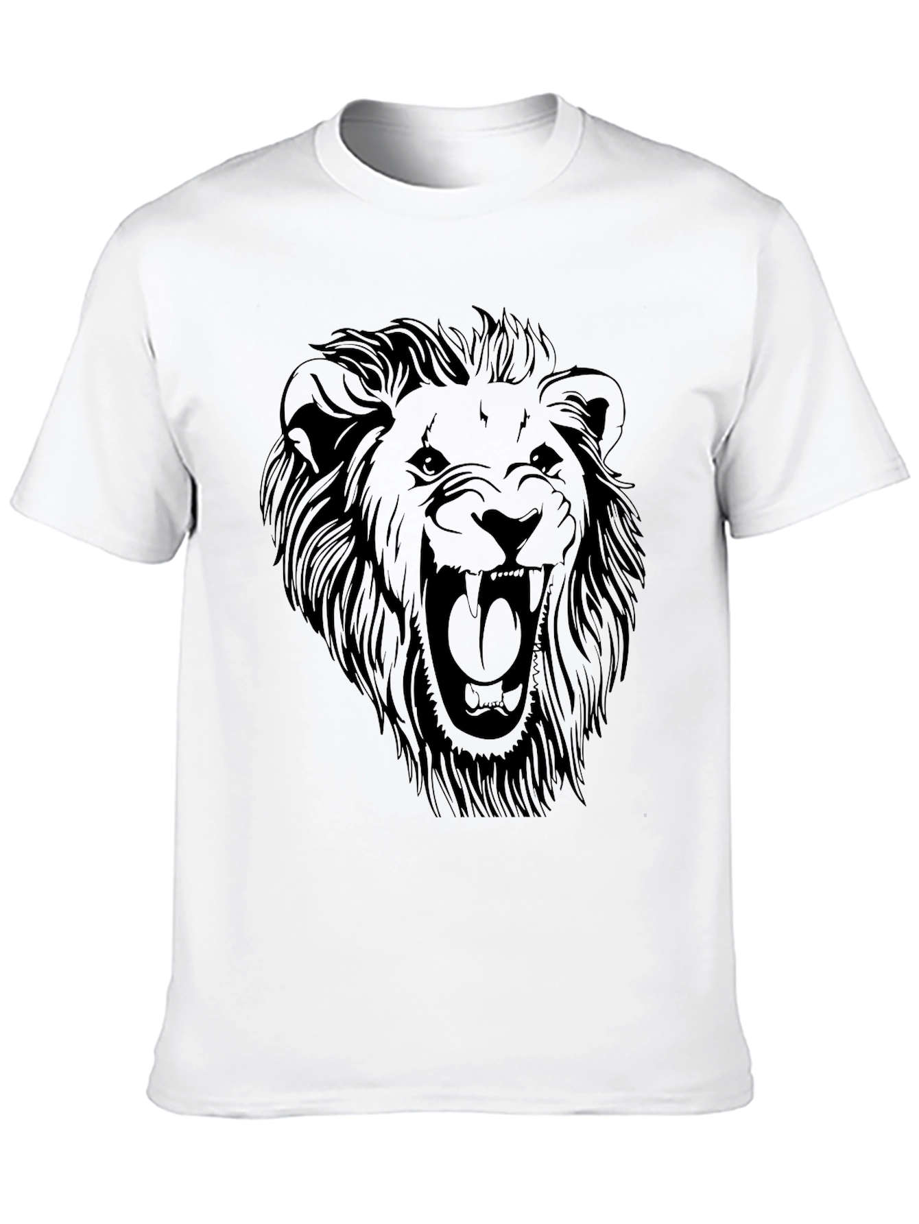 Mens Lion Graphic Black T-Shirt