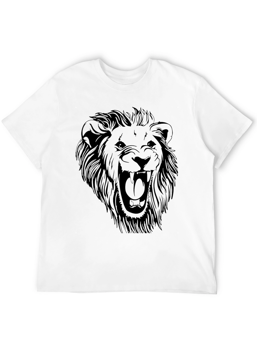 Mens Lion Graphic Black T-Shirt