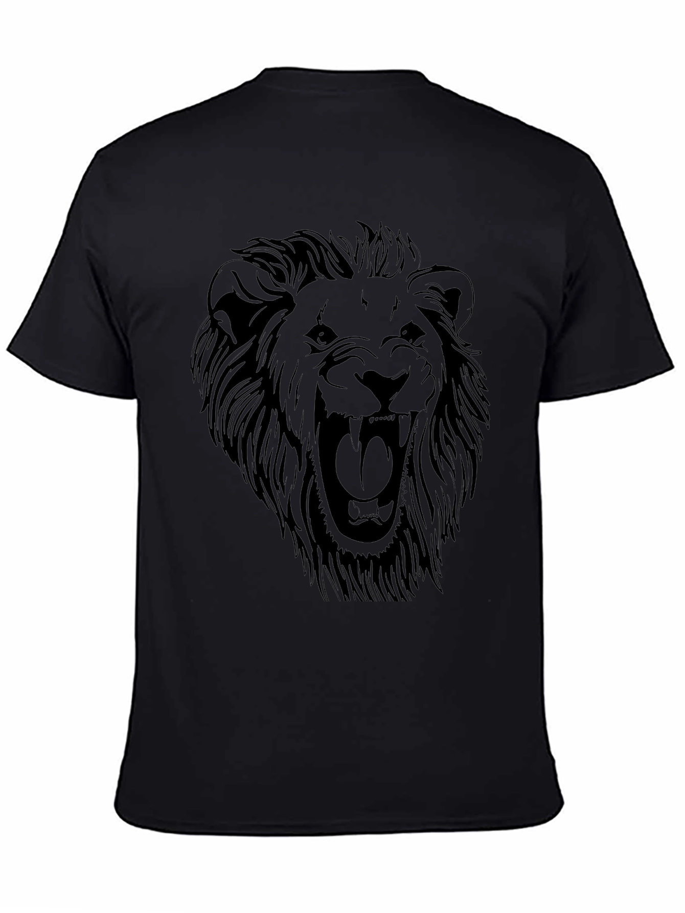 Mens Lion Graphic Black T-Shirt