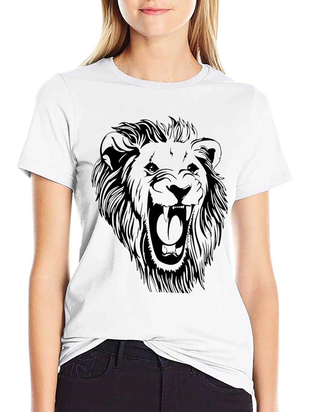 Mens Lion Graphic Black T-Shirt