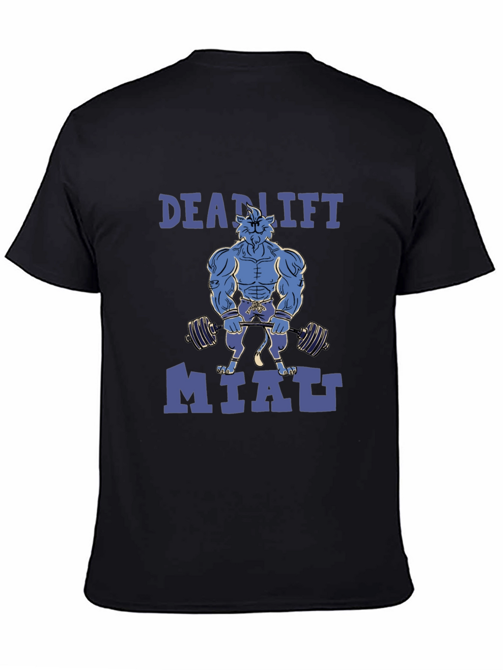 Deadlift Miatt Black T-Shirt - Gym Cat Design