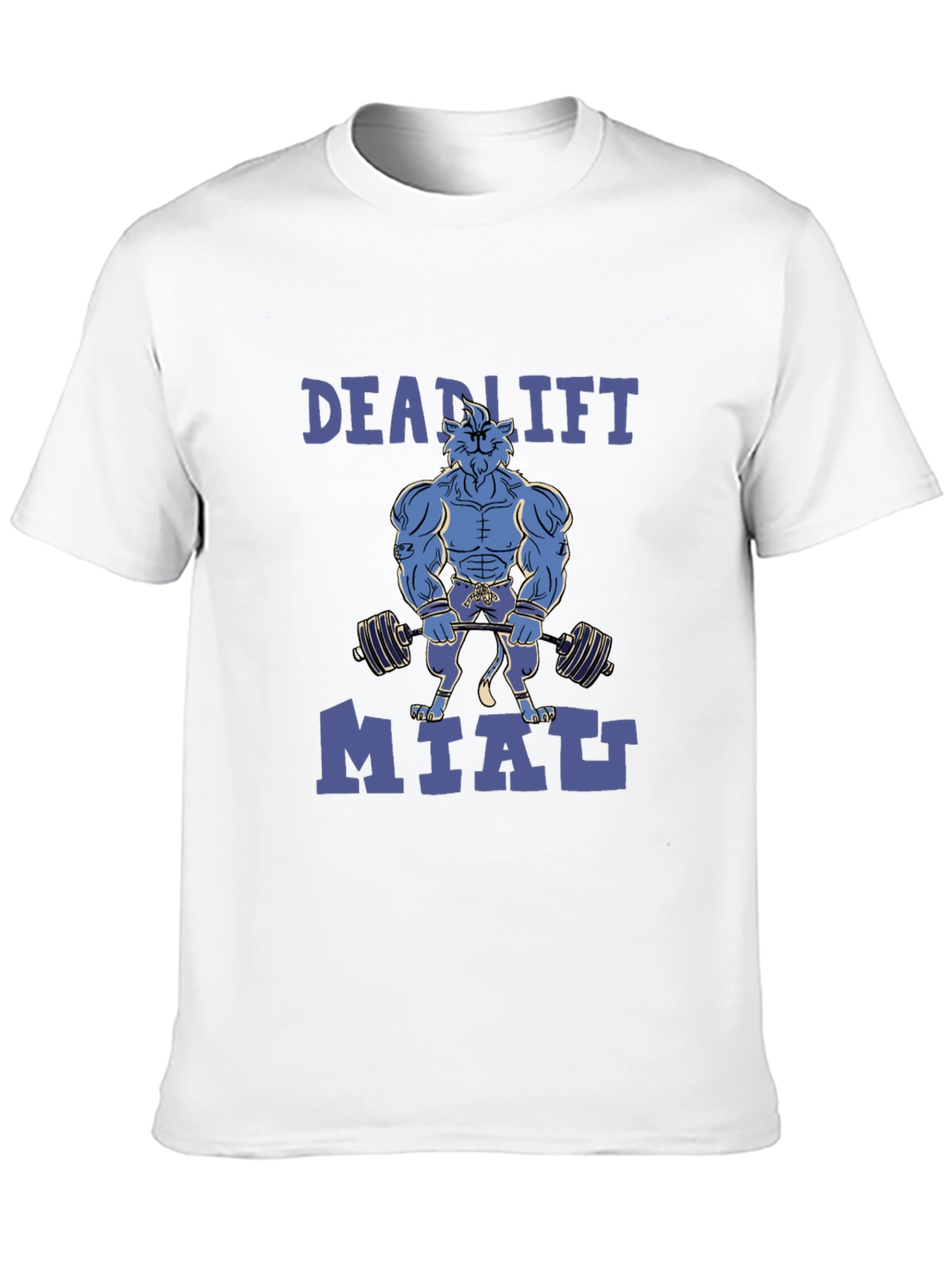 Deadlift Miatt Black T-Shirt - Gym Cat Design