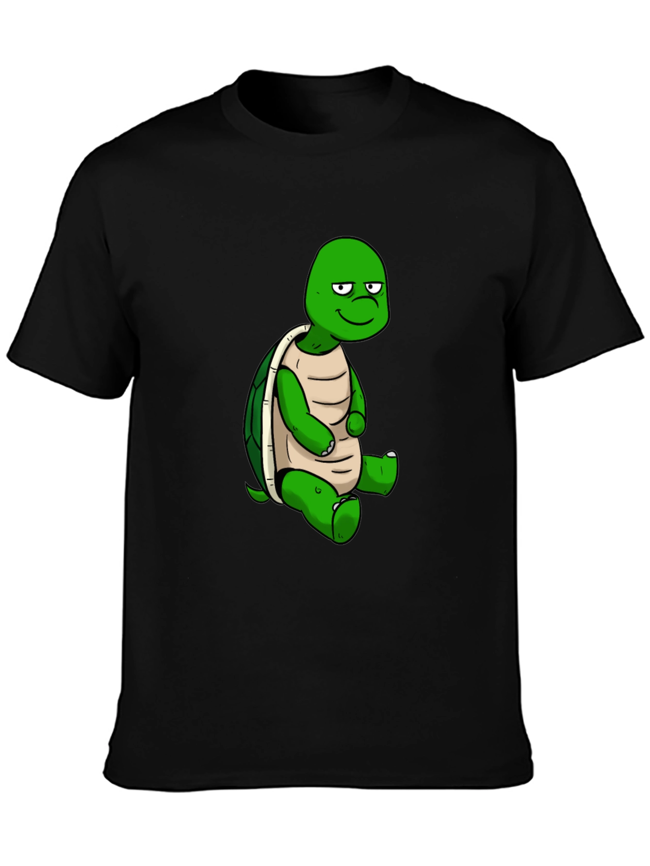 Cartoon Turtle Graphic T-Shirt - Black