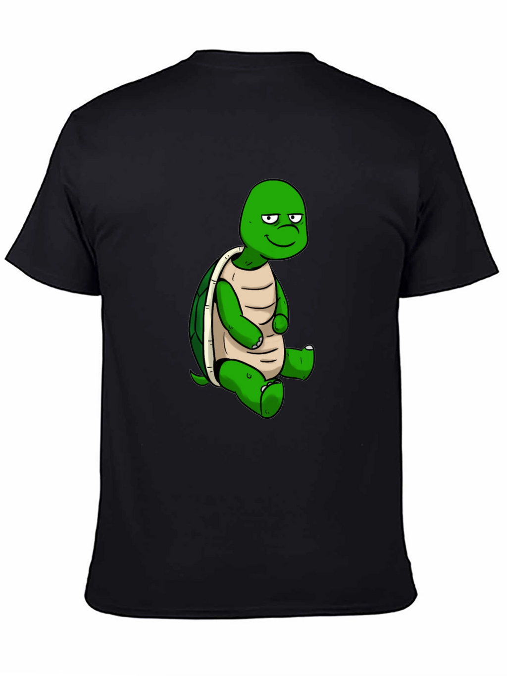Cartoon Turtle Graphic T-Shirt - Black