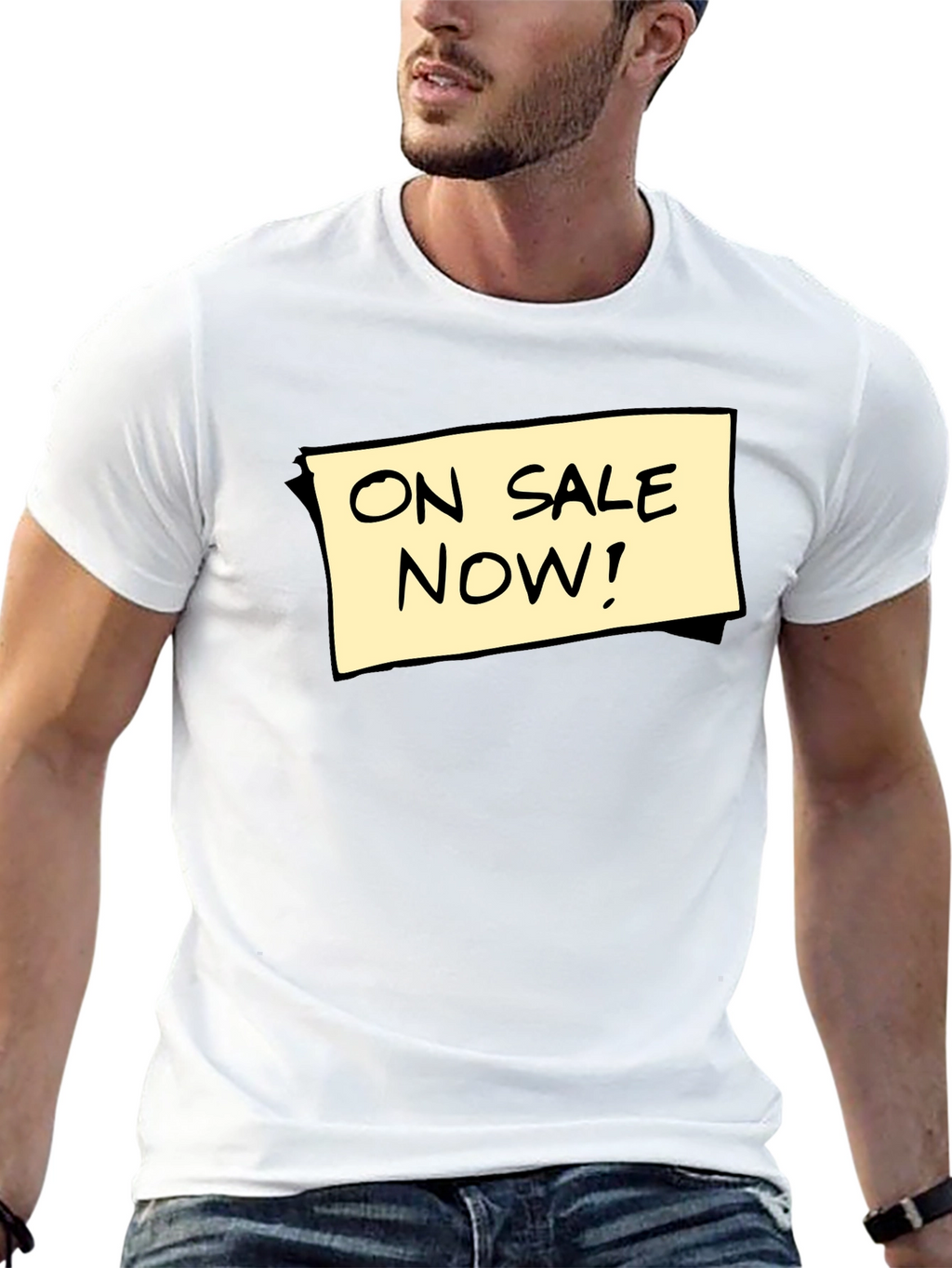 On Sale Now! Graphic Tee - Black Cotton T-Shirt