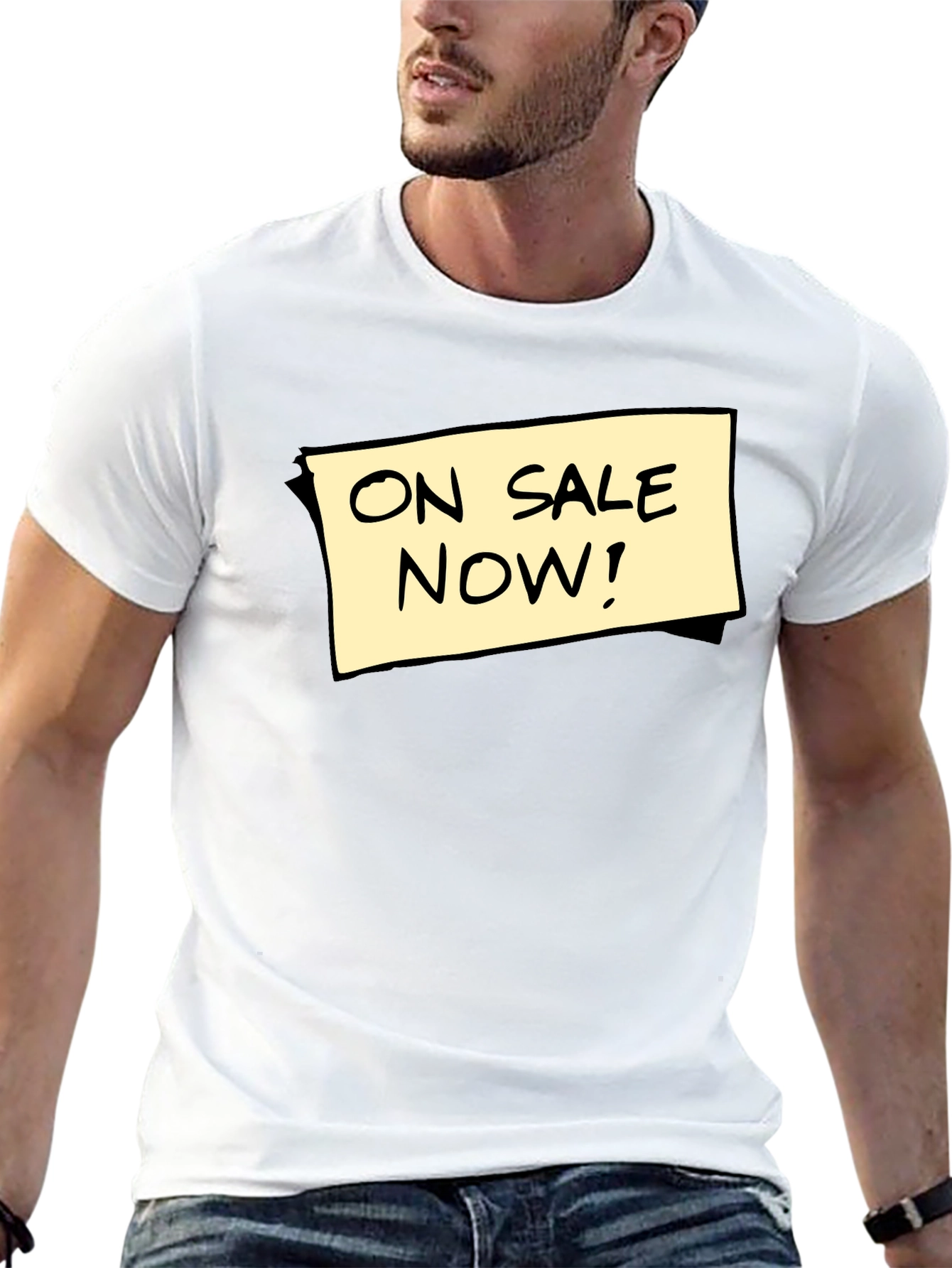 On Sale Now! Graphic Tee - Black Cotton T-Shirt