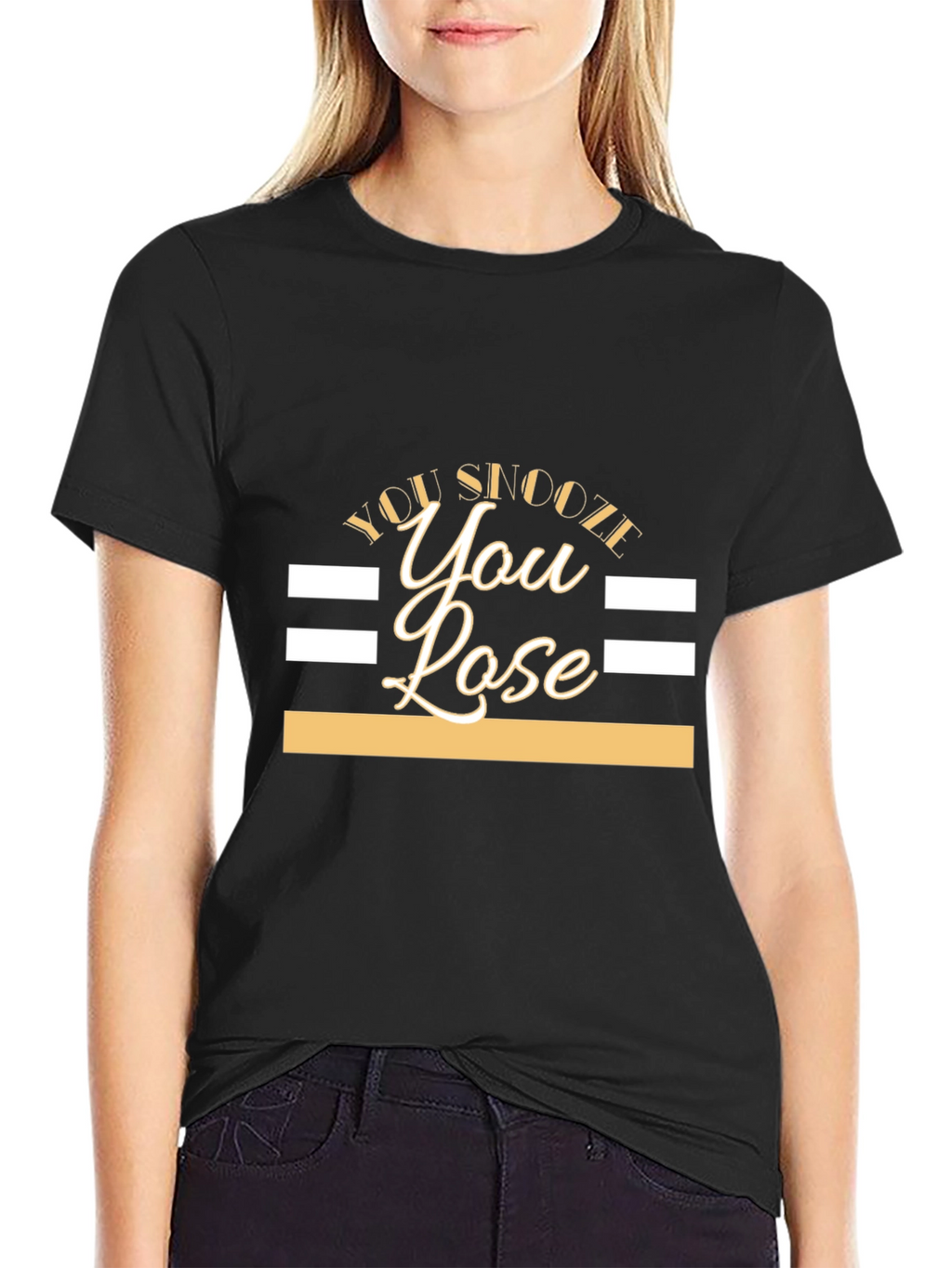 You Snooze You Lose Graphic Tee - Black T-Shirt